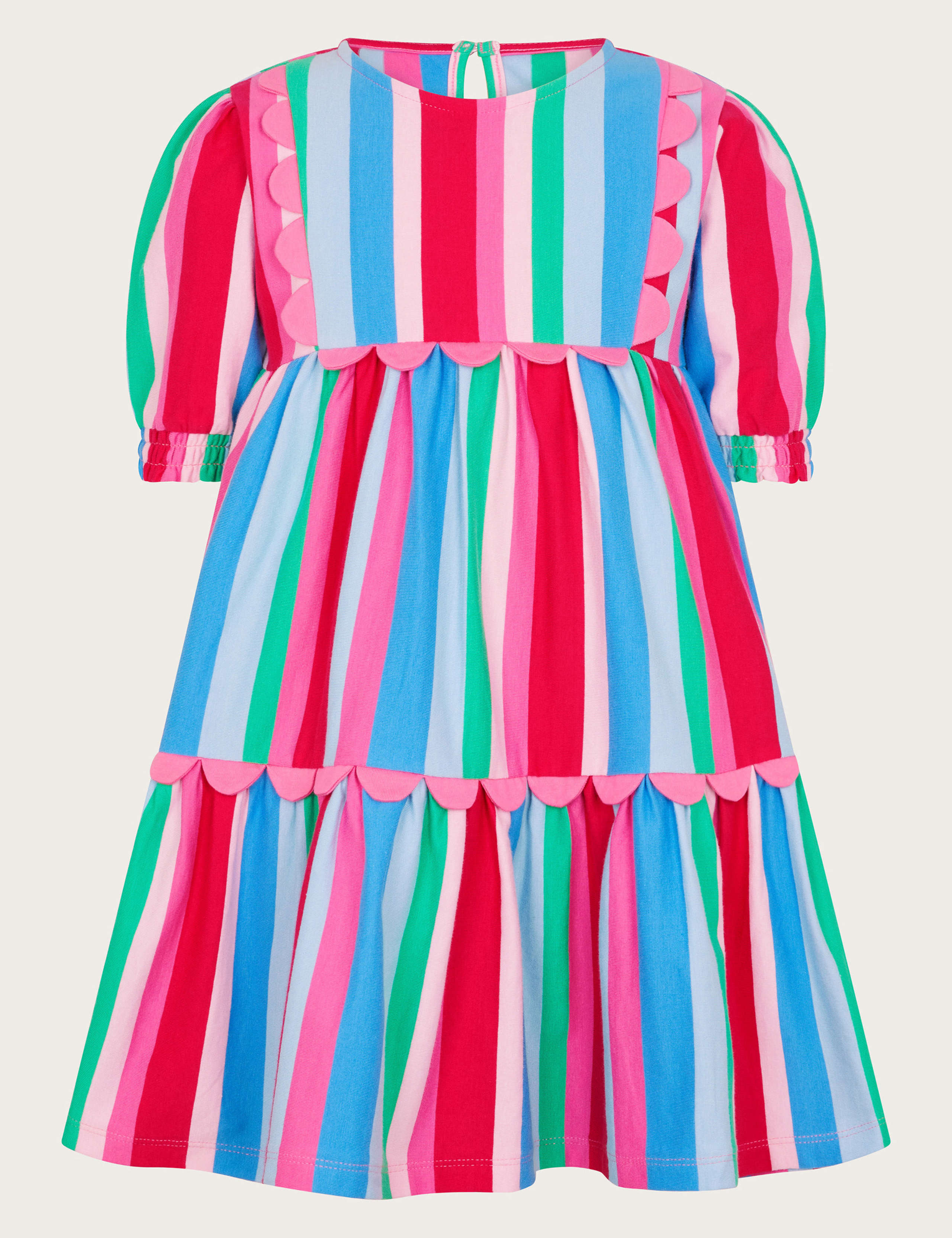 Jersey Striped Scallop Trim Dress (3-13 Yrs) 2 of 4