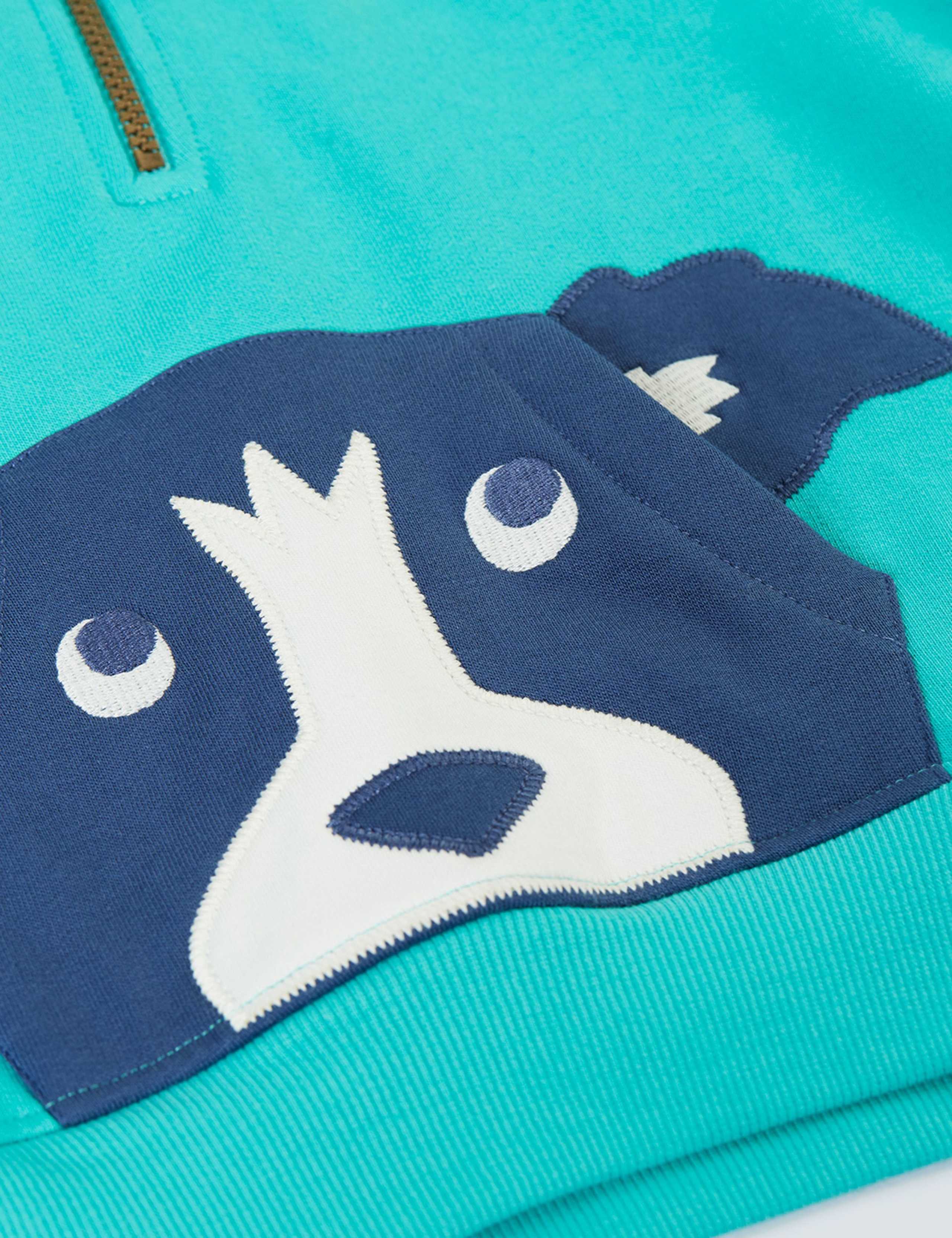 Pure Cotton Dog Applique Half Zip Hoodie (1-10 Years) 2 of 4