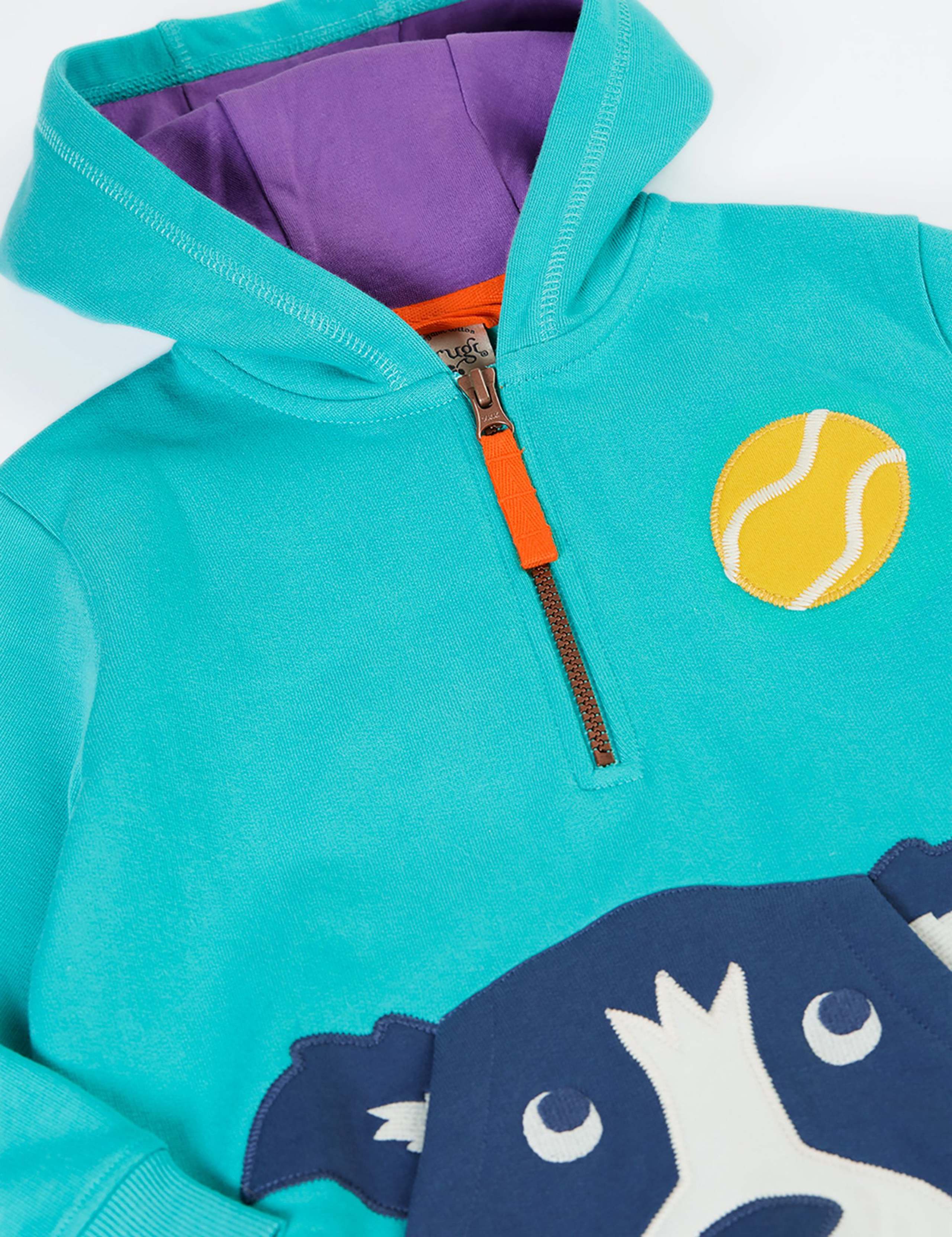 Pure Cotton Dog Applique Half Zip Hoodie (1-10 Yrs) 3 of 4