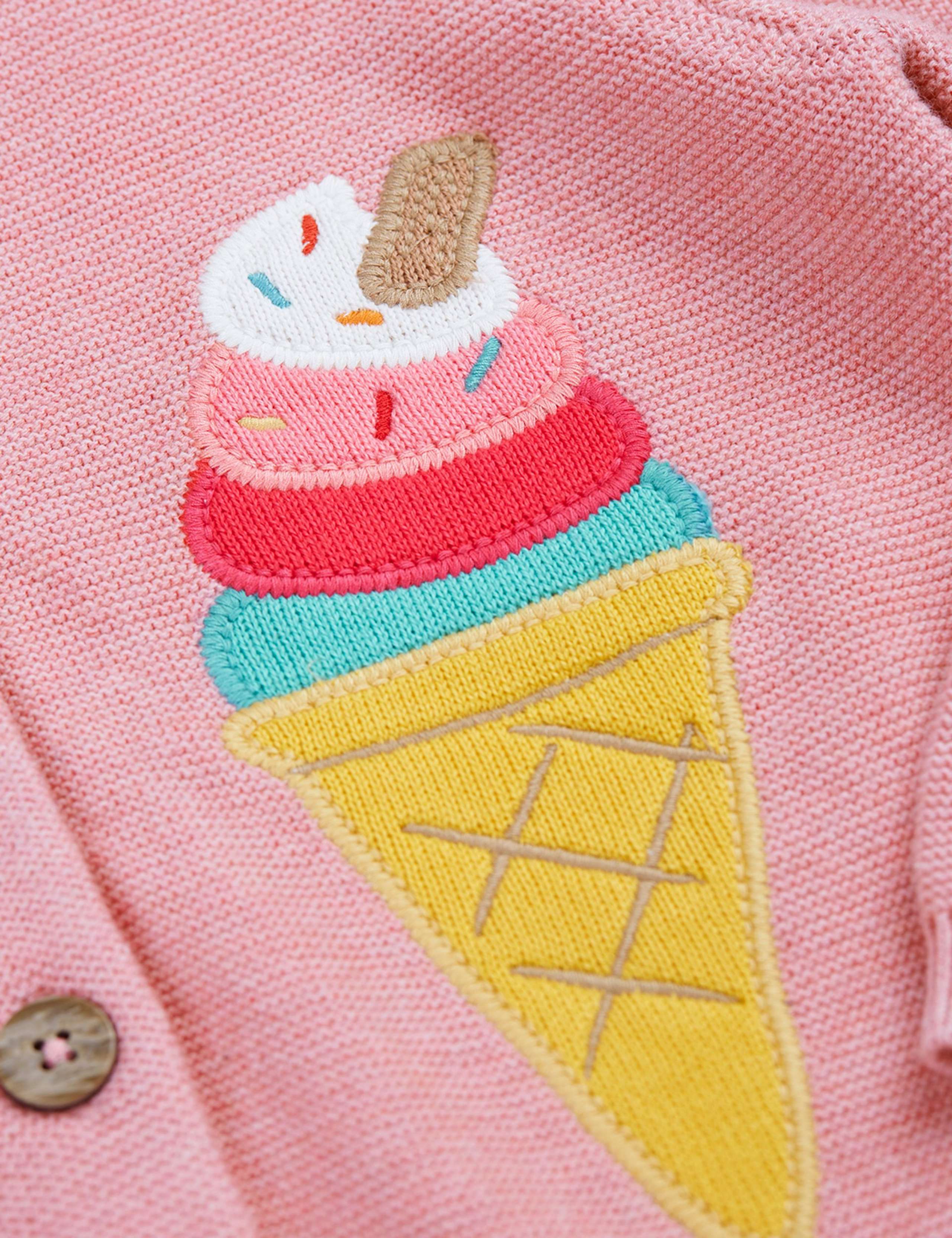 Pure Cotton Knitted Ice Cream Cardigan (1-10 Years) 4 of 4