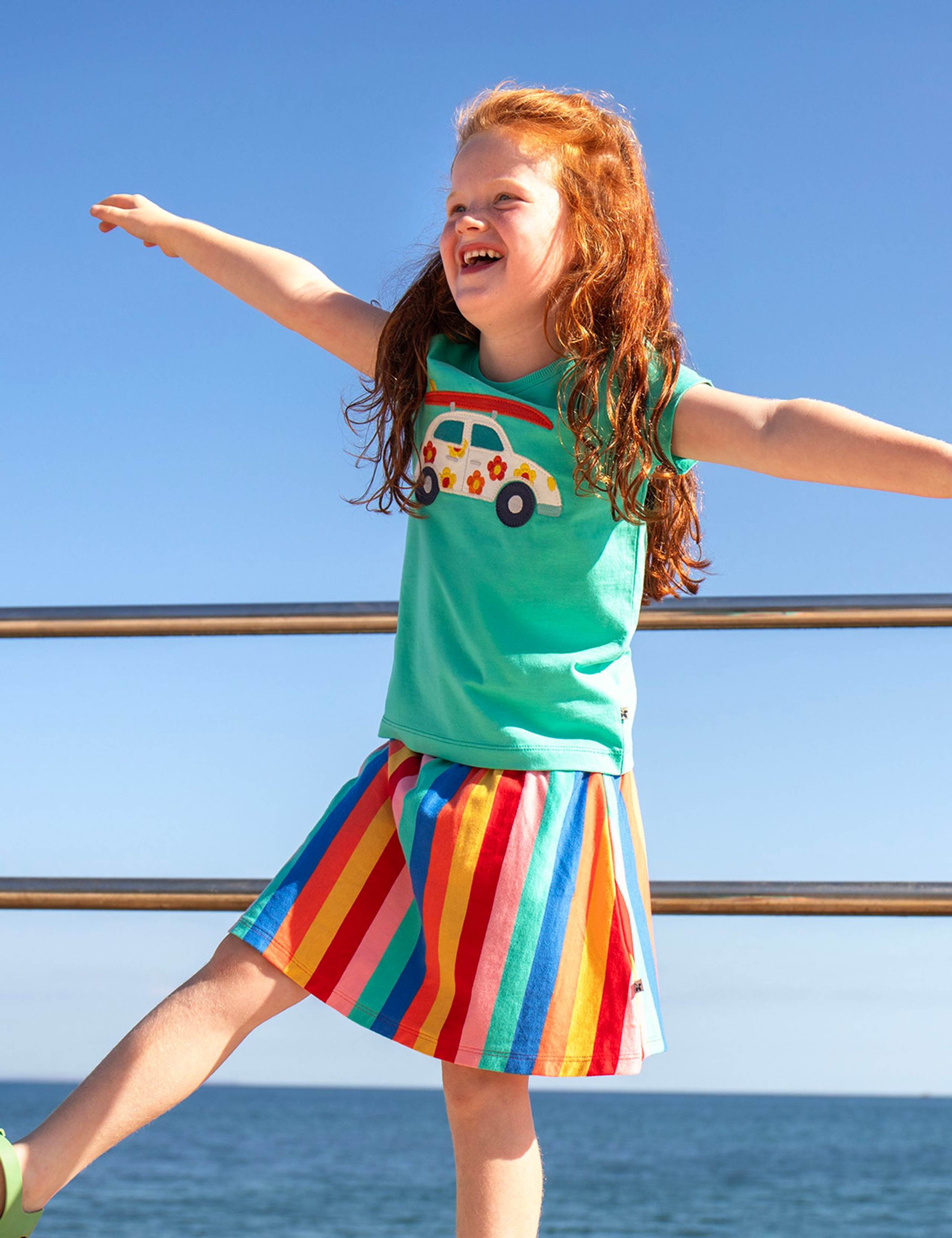 Pure Cotton Striped Skort (2-10 Yrs) 2 of 5