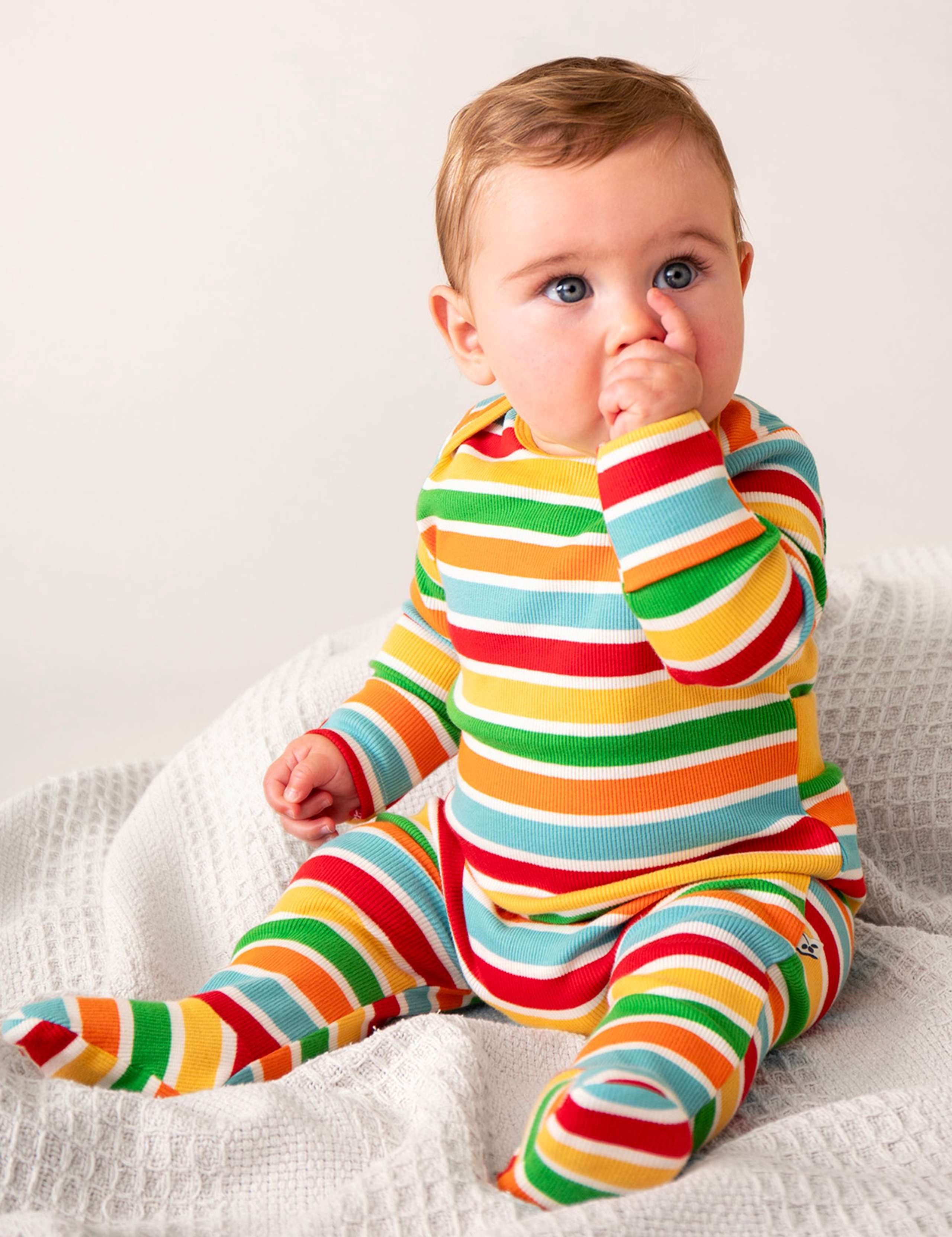 Cotton Rich Ribbed Striped Bodysuit (0-18 Months) 1 of 6