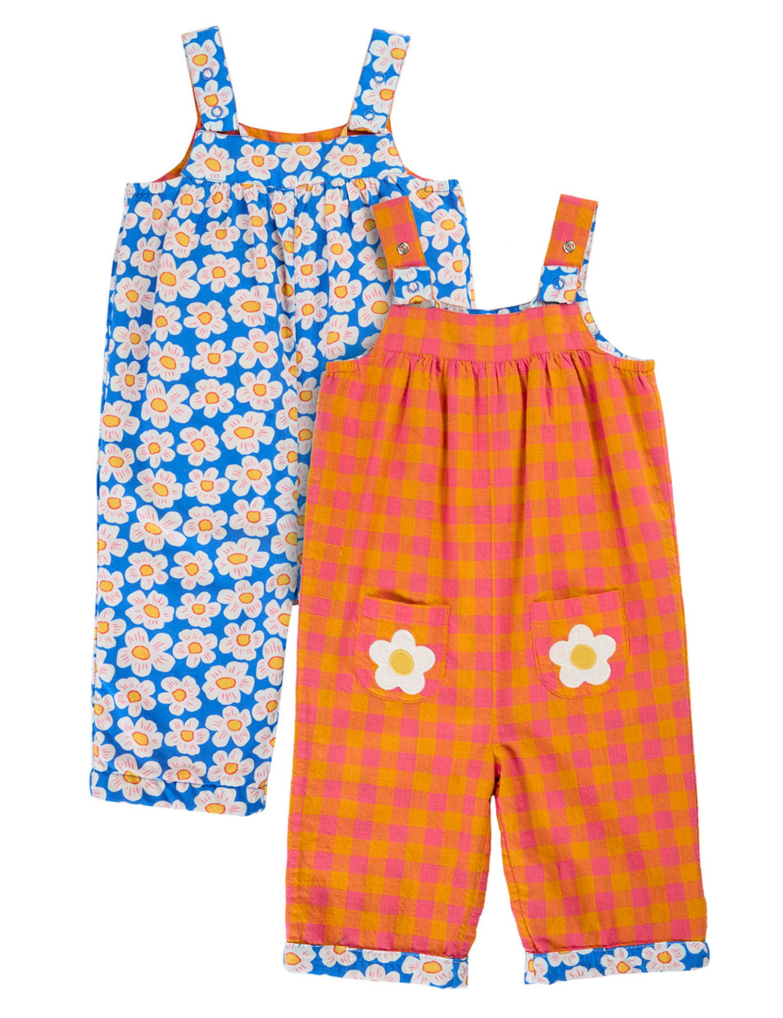 Pure Cotton Reversible Dungarees (3 Mths-5 Yrs) 1 of 5