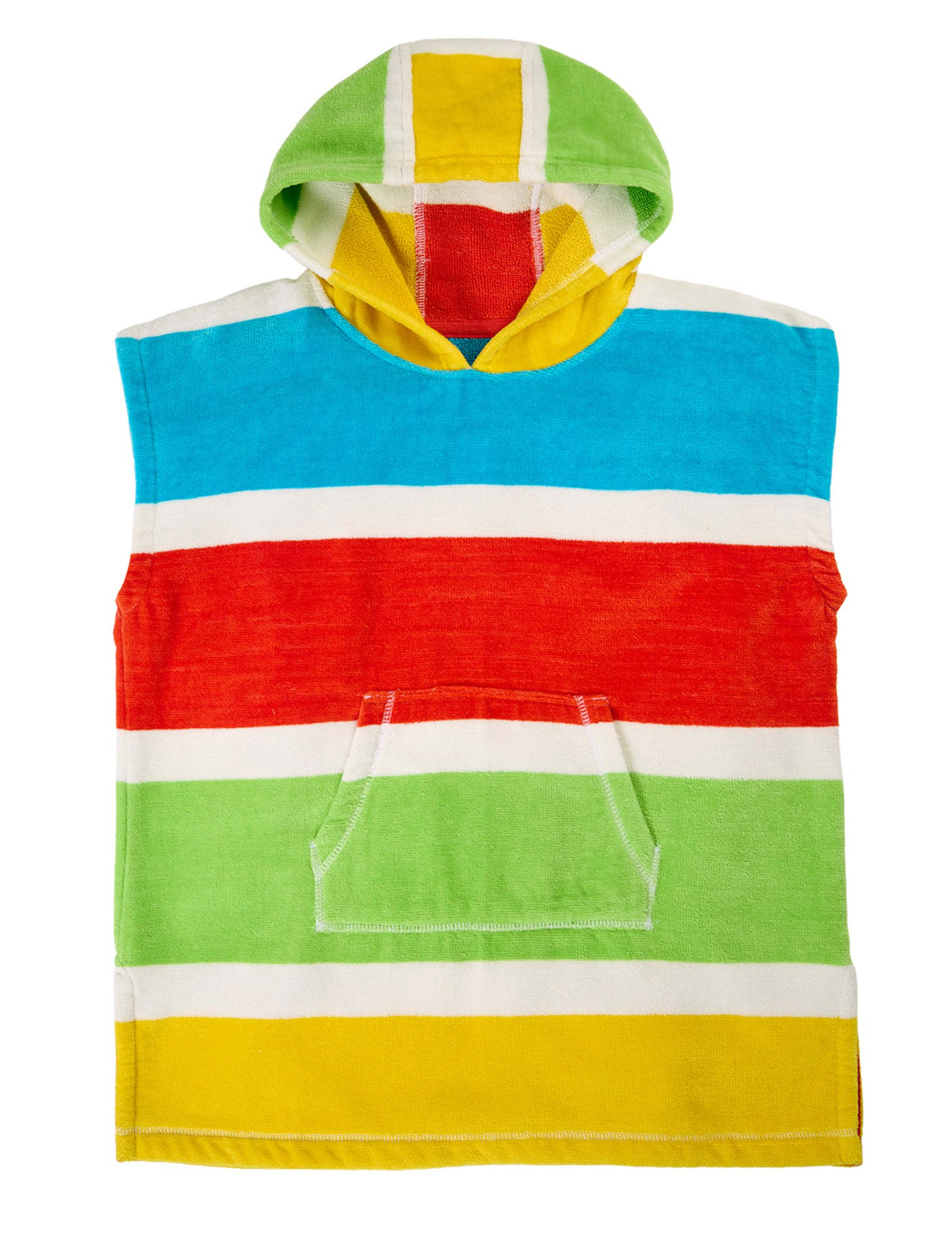 Pure Cotton Striped Hooded Towel (2-12 Years) 1 of 3