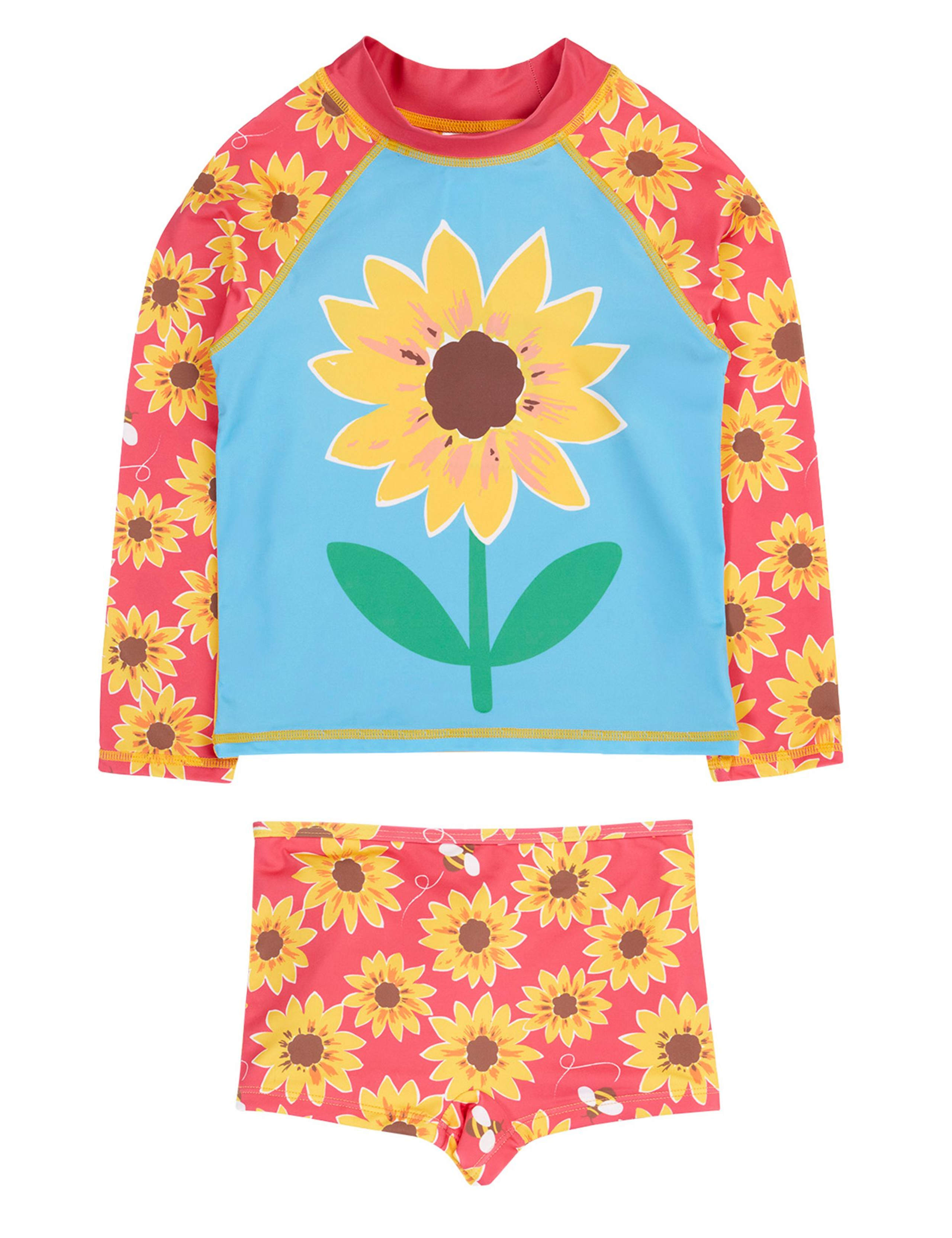 2 Piece Floral Long Sleeve Rash Vest Swim Set (2-10 Yrs) 2 of 5