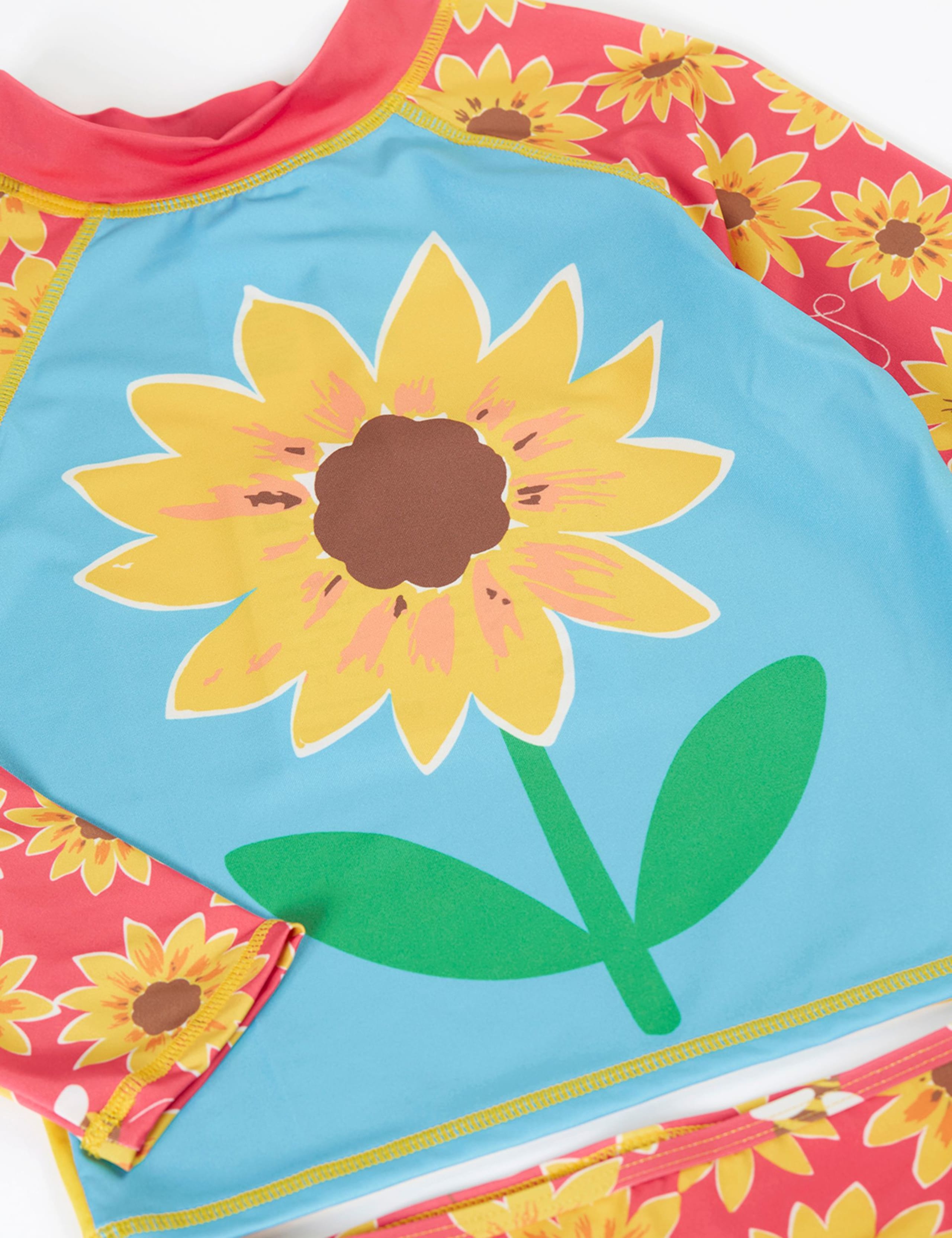 2 Piece Floral Long Sleeve Rash Vest Swim Set (2-10 Yrs) 5 of 5