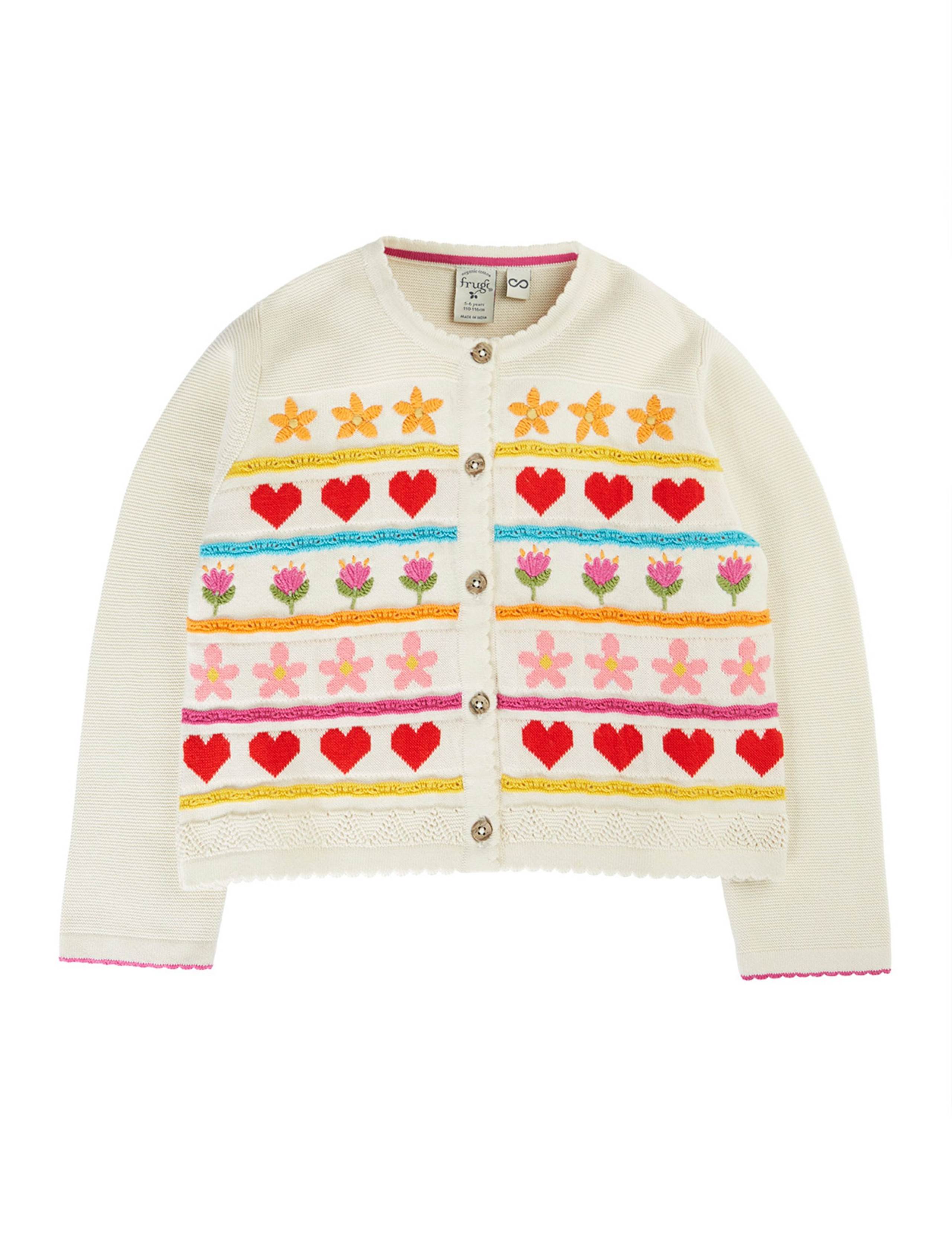 Pure Cotton Embroidered Cardigan (1-10 Yrs) 5 of 5