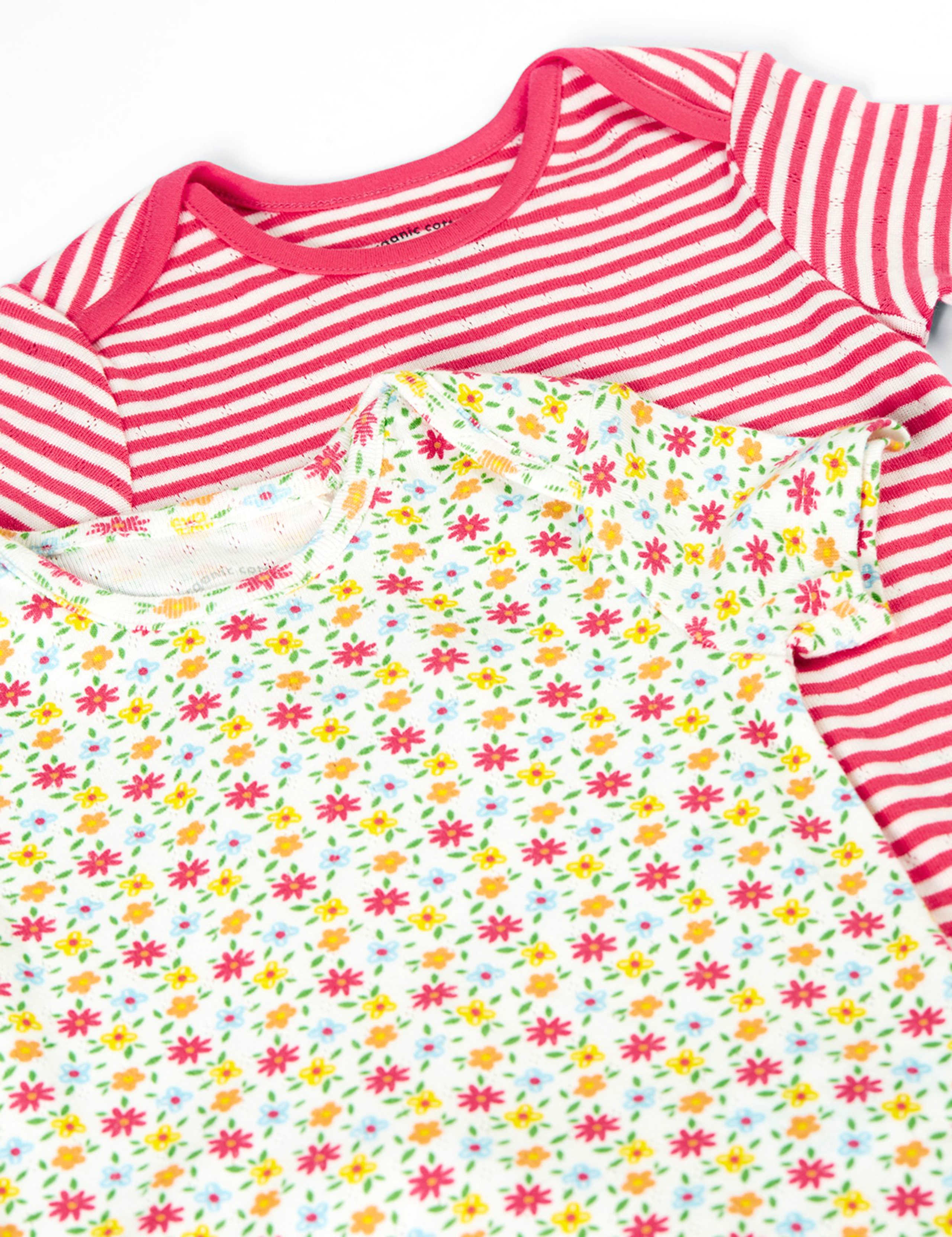 2 Pack Pure Cotton Pointelle Bodysuits (7lbs-24 Mths) 5 of 5