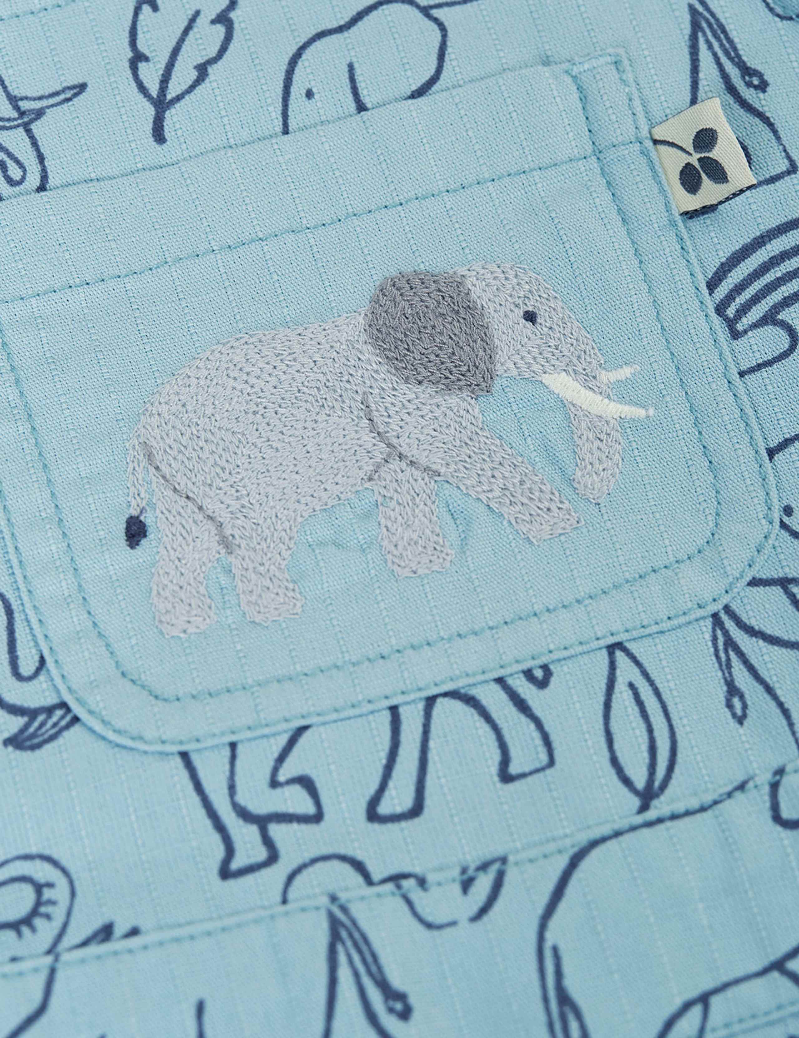 Pure Cotton Elephant Short Dungarees (3 Mths-5 Yrs) 3 of 4