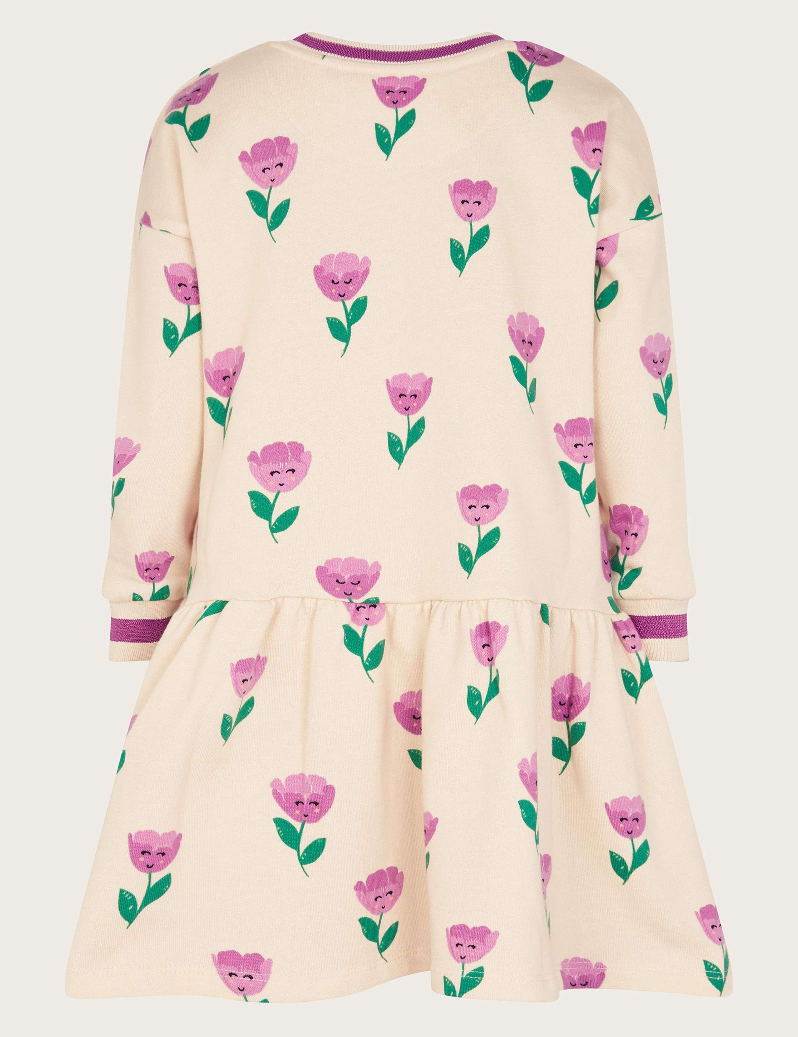 Pure Cotton Flower Print Sweatshirt Dress (3-13 Yrs) 2 of 3