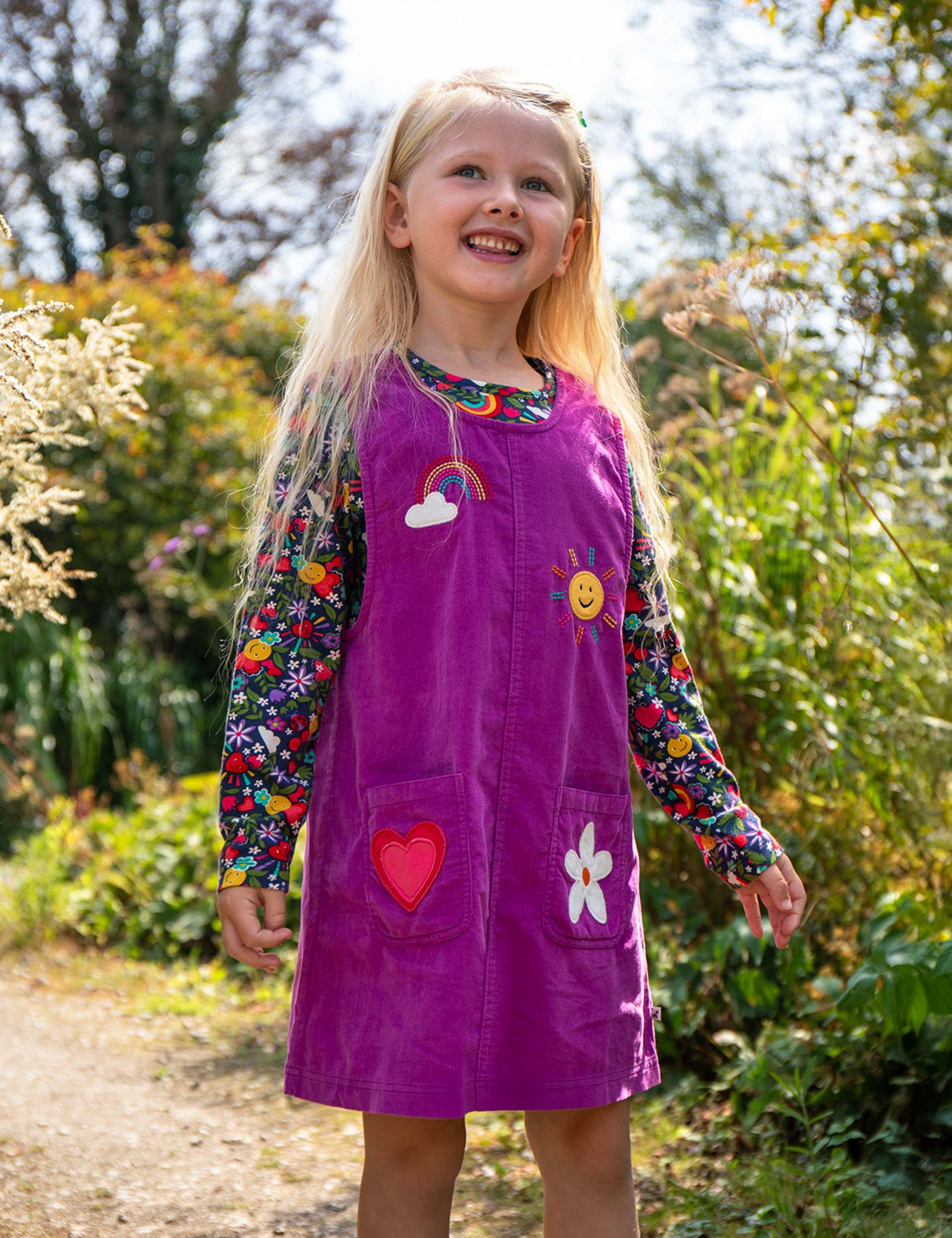 Cord Appliqué Pinafore Dress (2-12 Yrs) 1 of 6