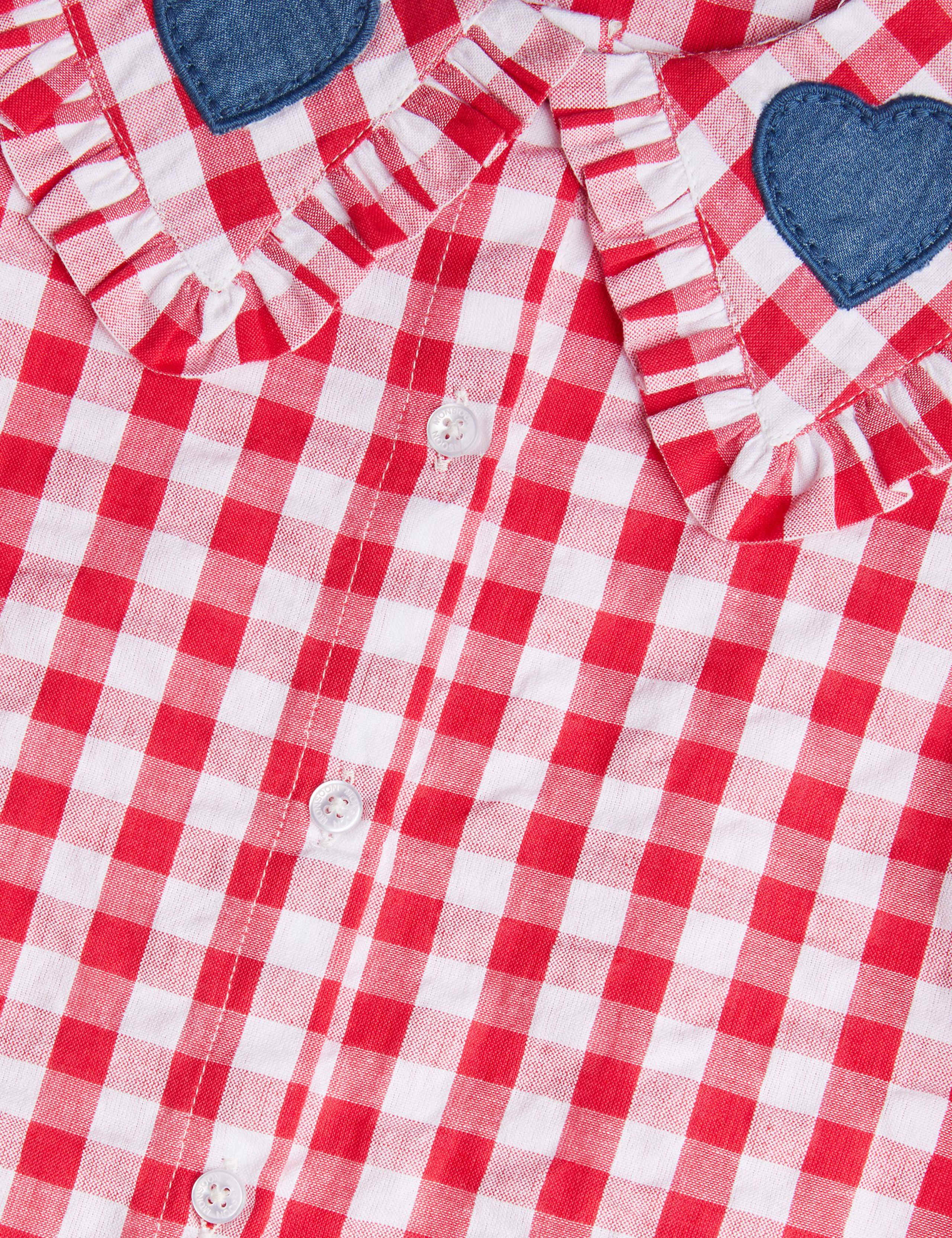Pure Cotton Gingham Heart Collar Shirt (3-13 Yrs) 2 of 3