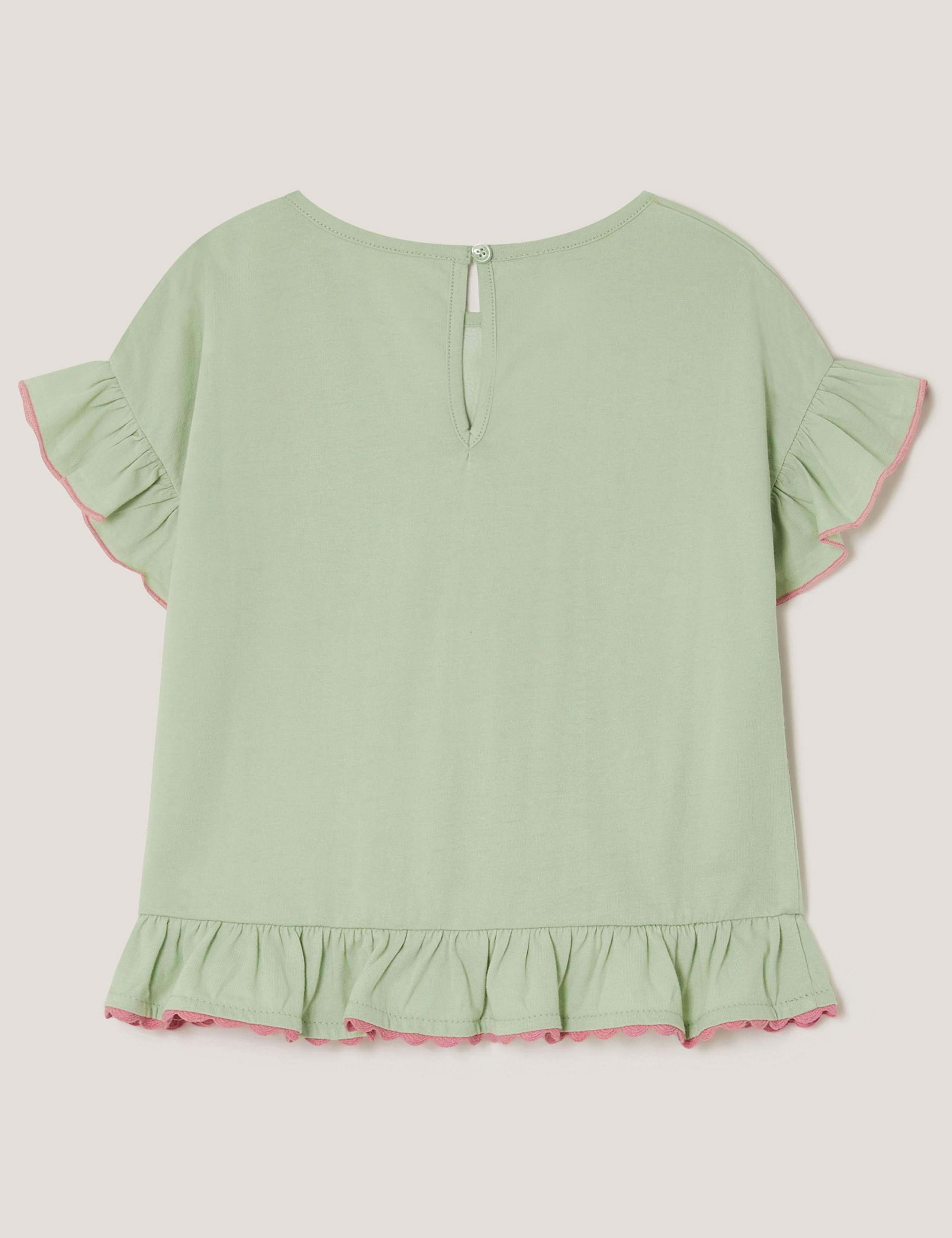 Pure Cotton Embroidered Butterfly T-Shirt (3-13 Yrs) 2 of 3