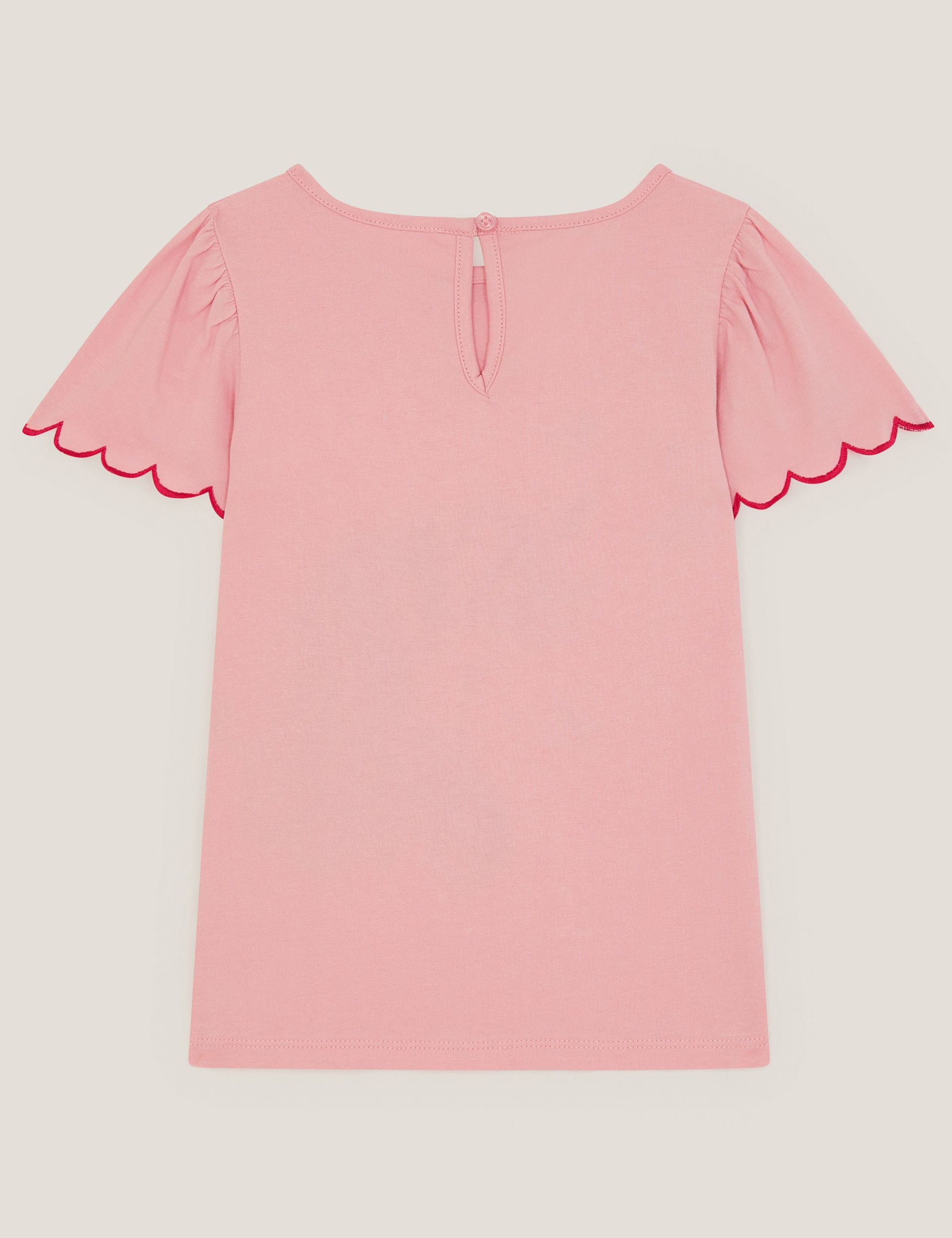 Pure Cotton Embroidered Sequin Unicorn T-Shirt (3-13 Yrs) 4 of 4