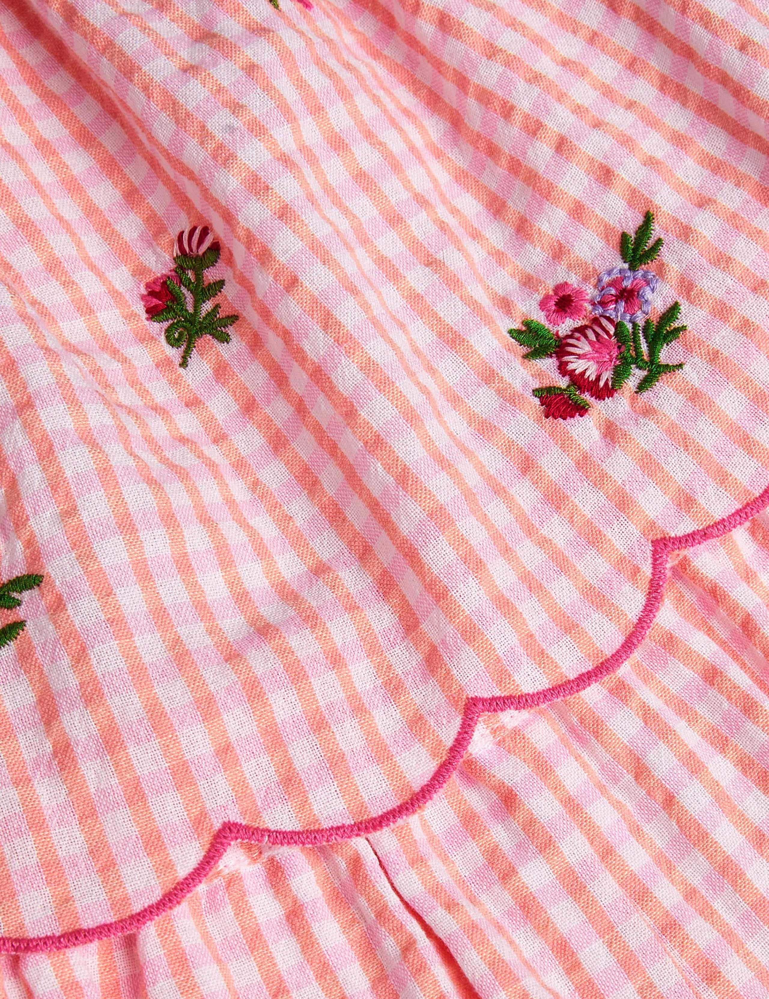 Pure Cotton Embroidered Gingham Playsuit (3-13 Yrs) 2 of 3