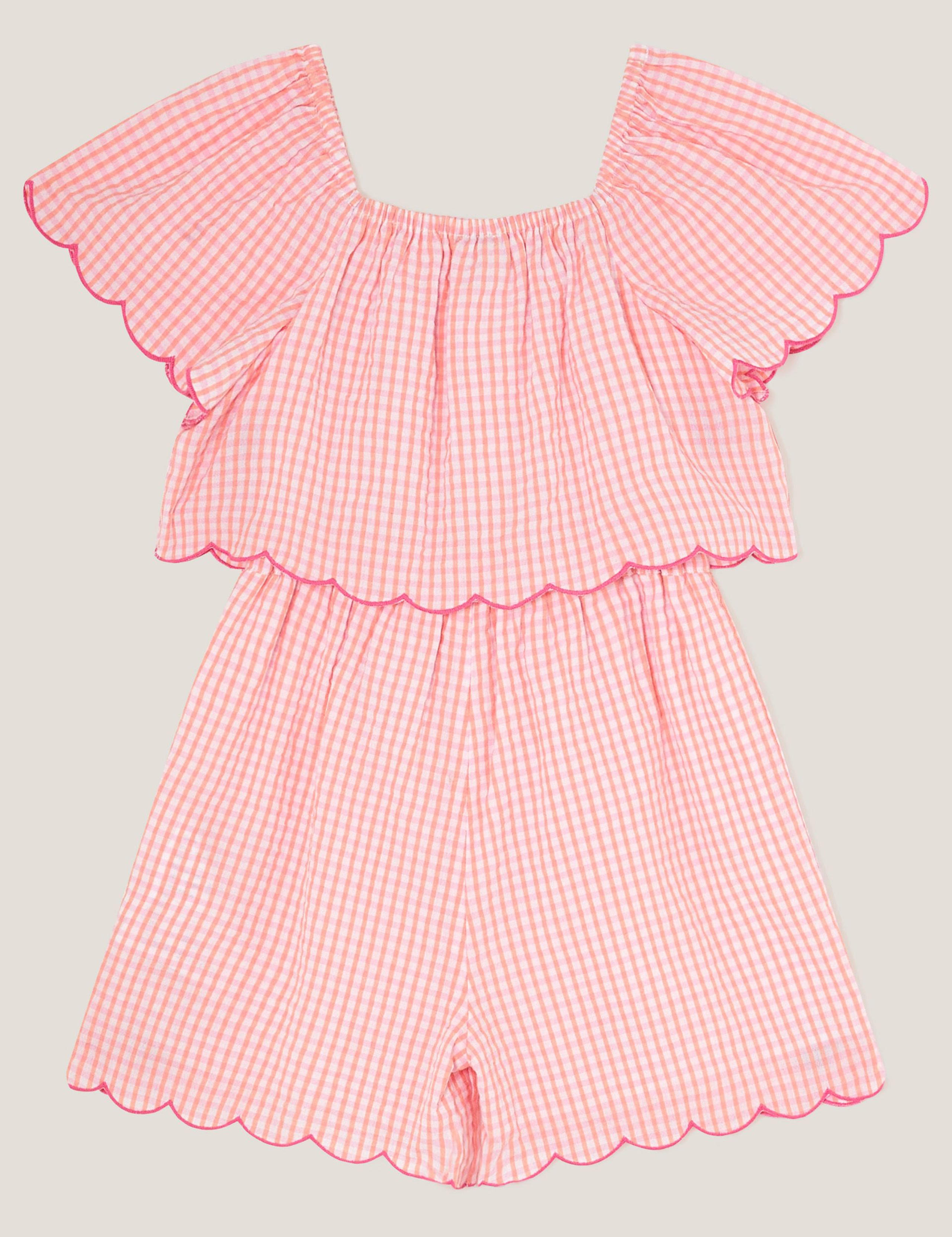 Pure Cotton Embroidered Gingham Playsuit (3-13 Yrs) 3 of 3