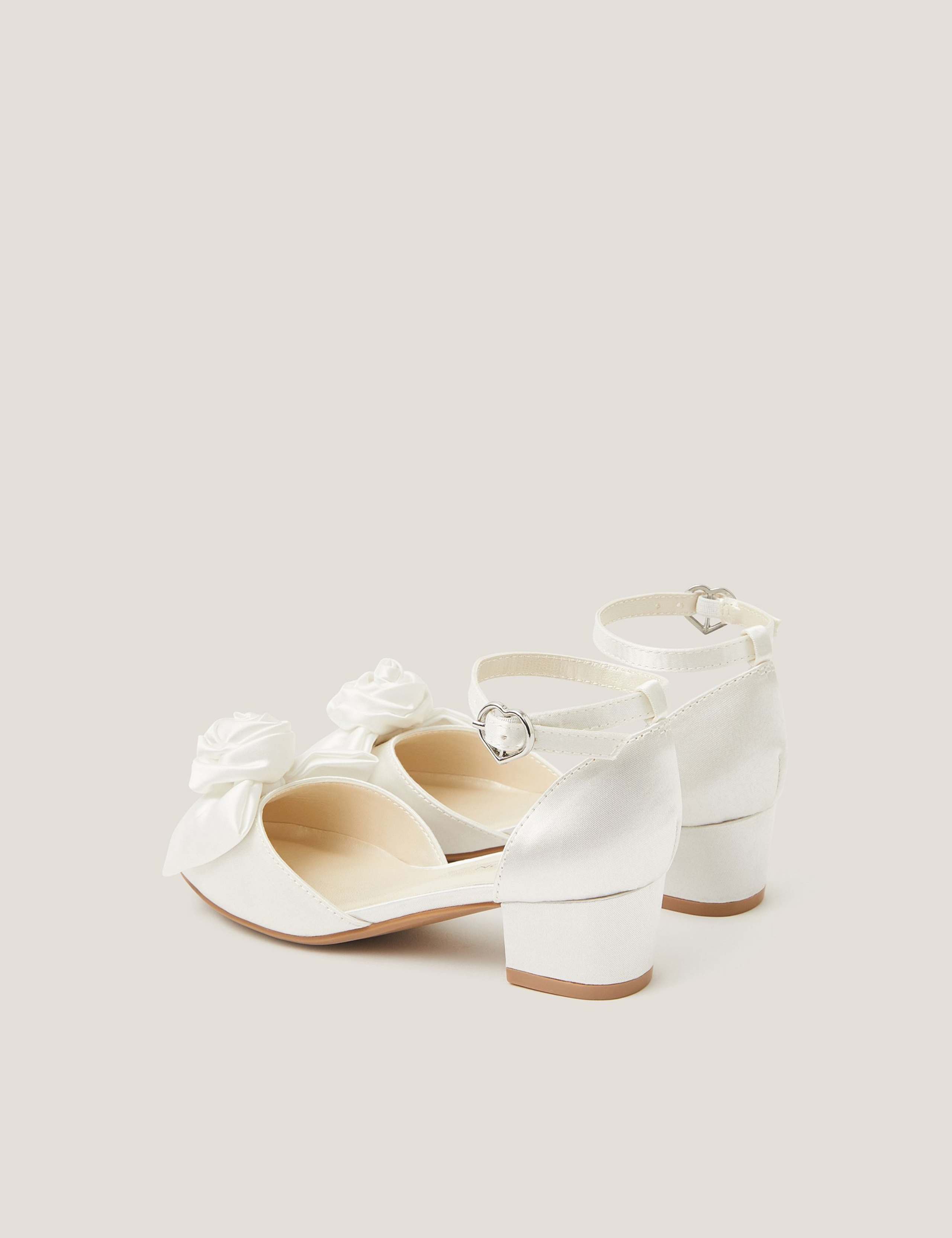 Communion Kids' Satin Rosette Heels (7 Small-4 Large) 2 of 3