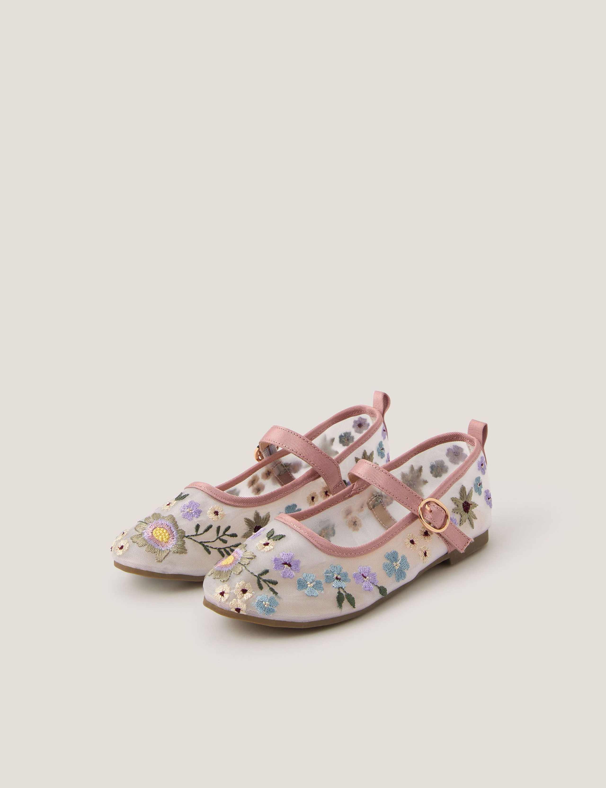 Kids' Floral Embroidered Ballerina Shoes (7 Small-4 Large) 1 of 3