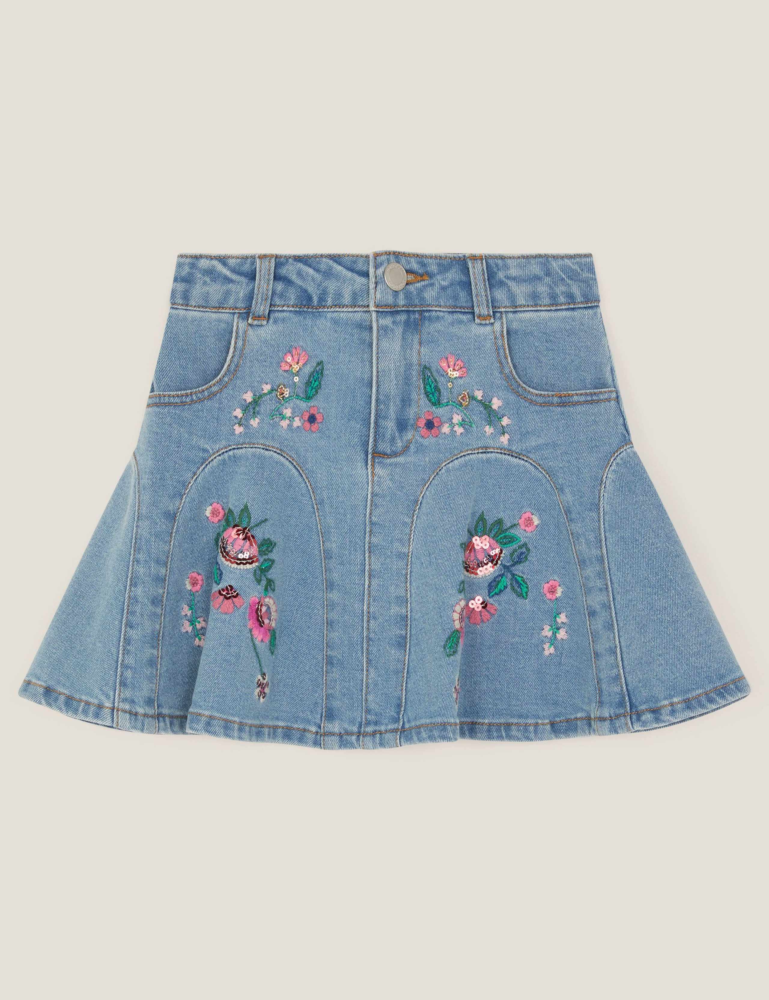 Denim Embroidered Skirt (3-13 Yrs) 2 of 4