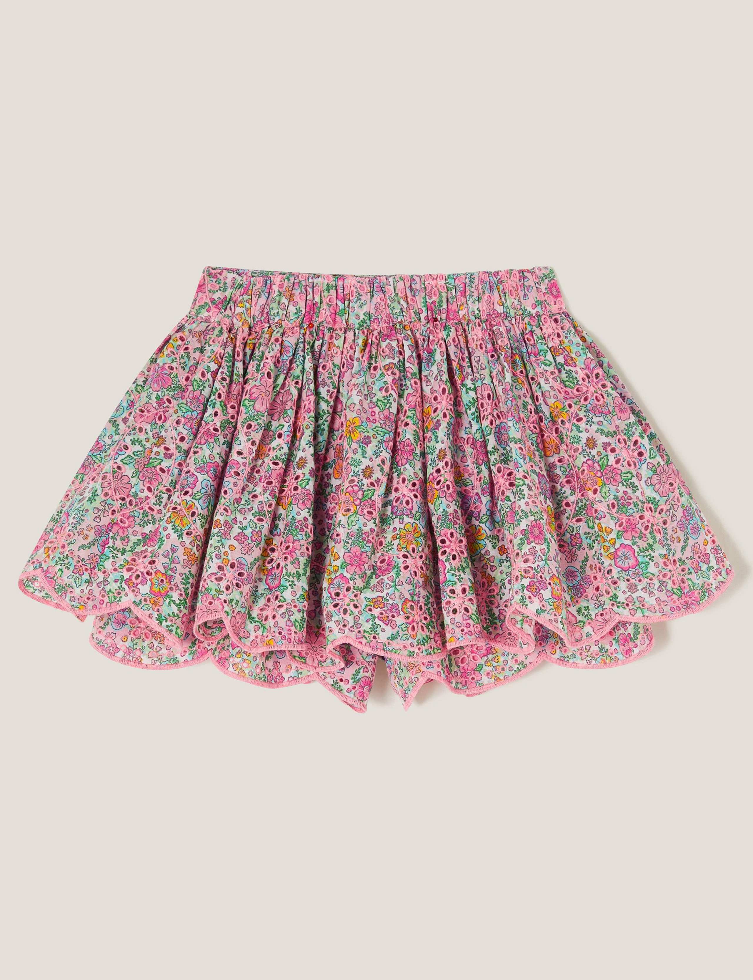 Pure Cotton Floral Broderie Skort (3-13 Yrs) 2 of 3