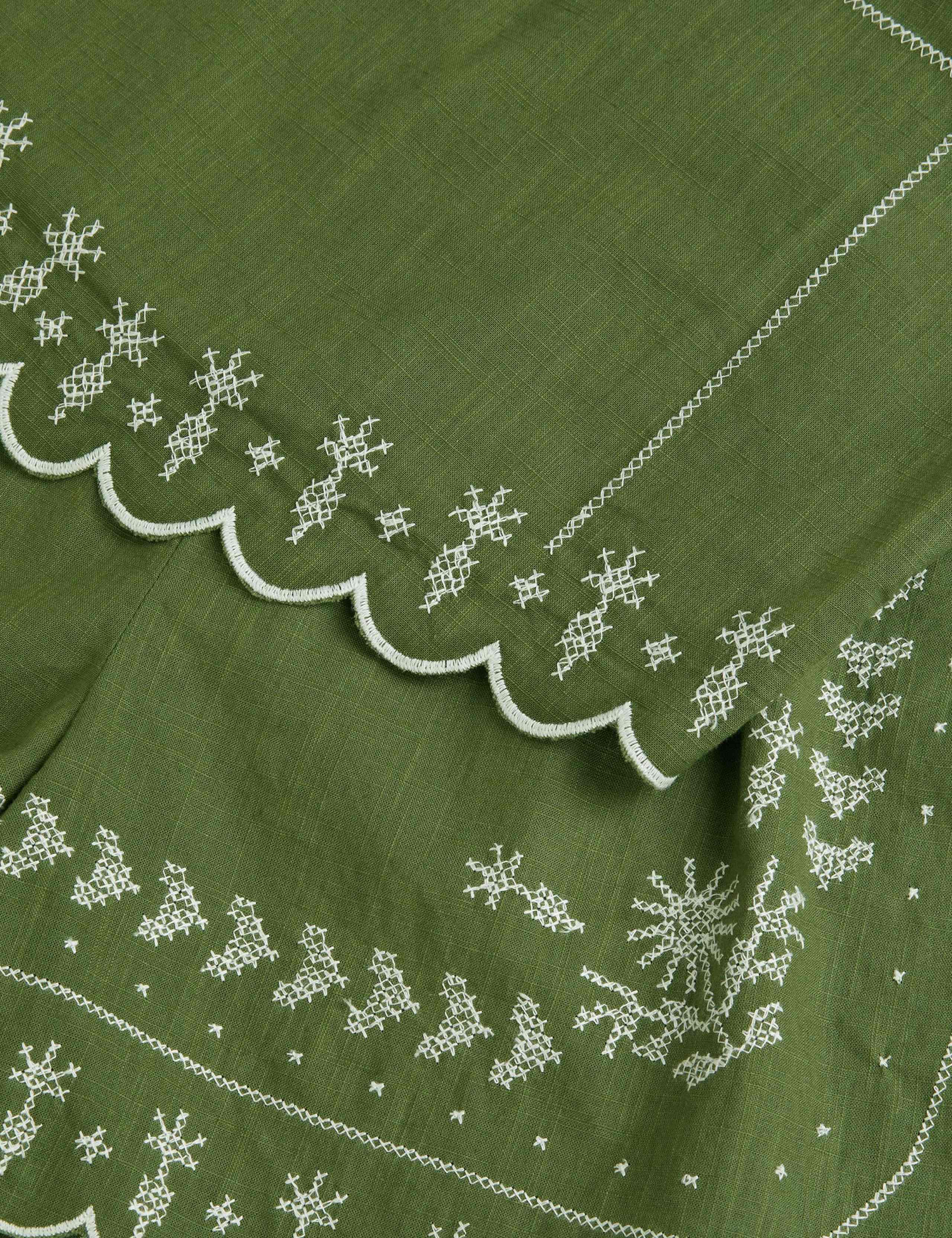 2 Piece Pure Cotton Embroidered Top & Bottom Outfit (7-15 Years) 2 of 3