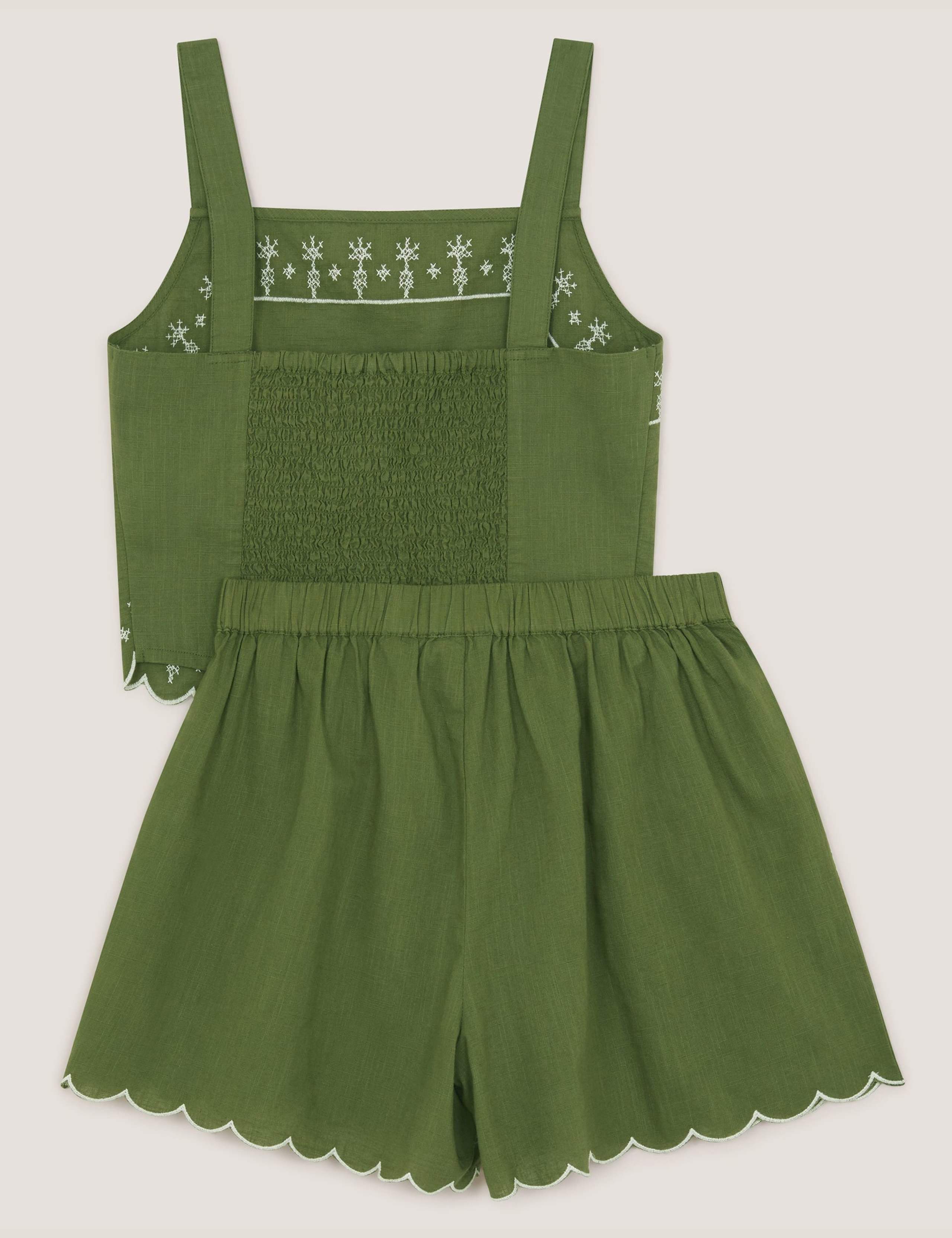2 Piece Pure Cotton Embroidered Top & Bottom Outfit (7-15 Years) 3 of 3