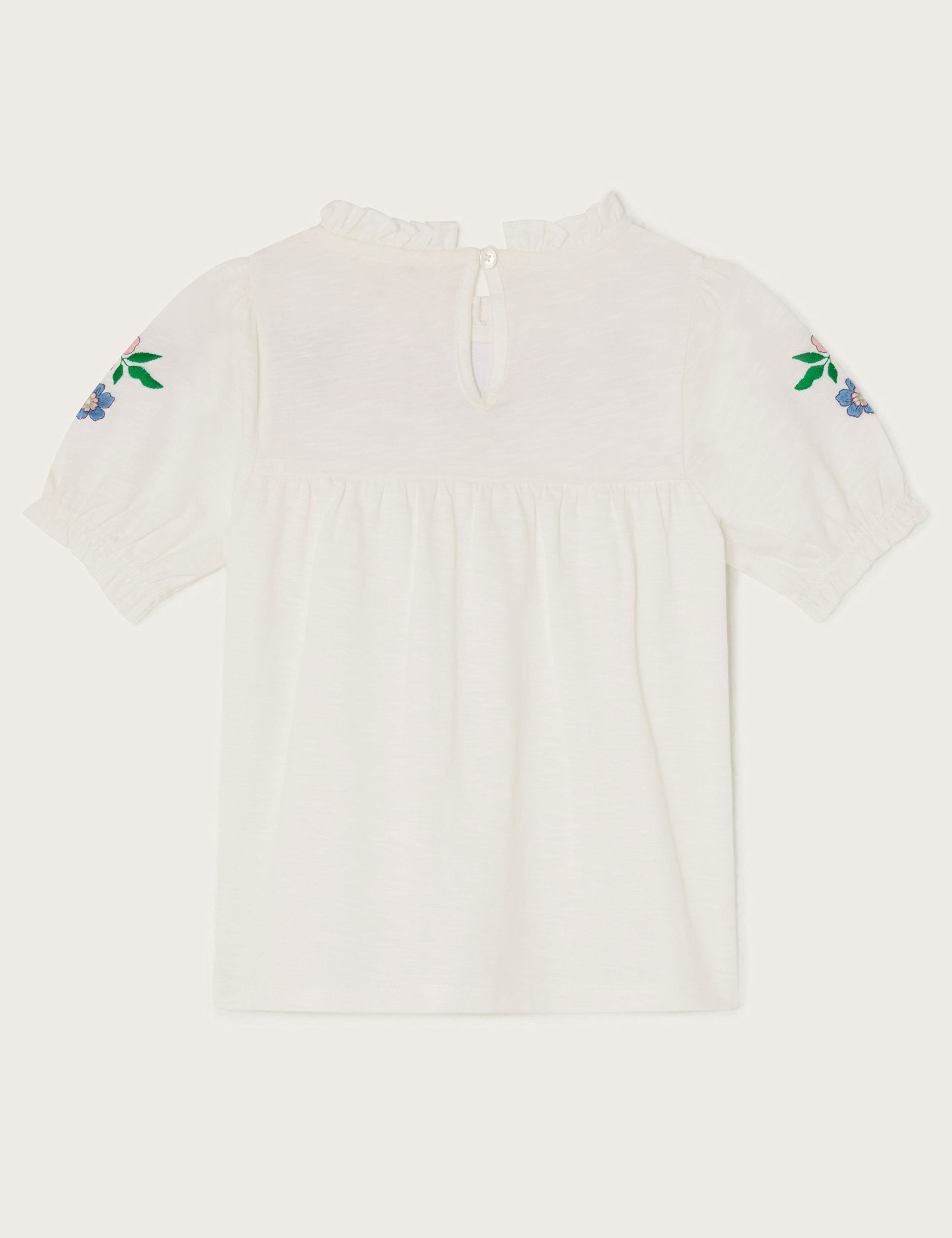 Pure Cotton Embroidered Bird T-Shirt (3-13 Yrs) 2 of 3
