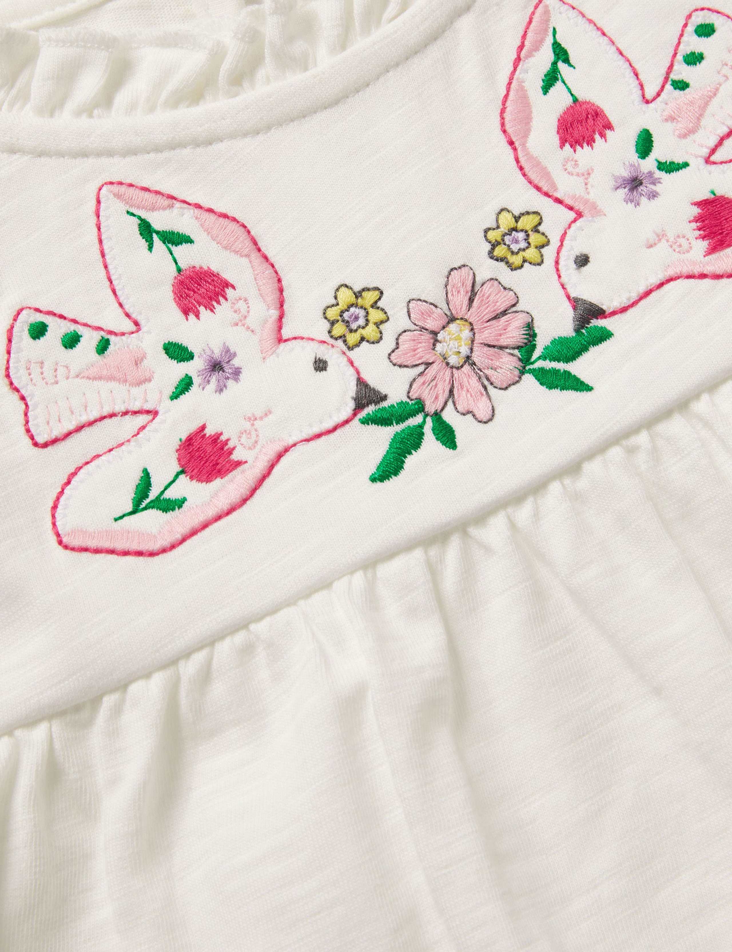 Pure Cotton Embroidered Bird T-Shirt (3-13 Yrs) 3 of 3