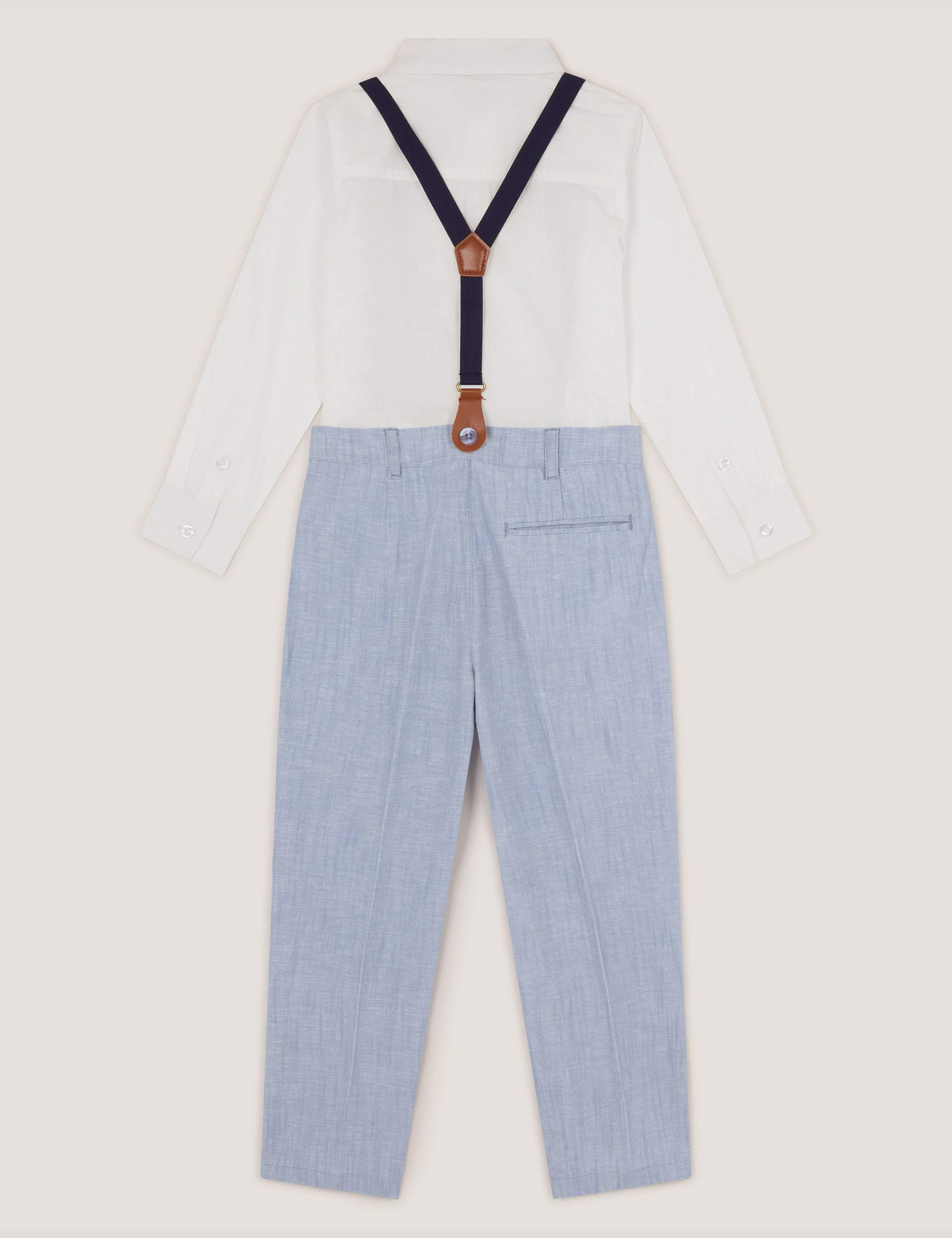 4 Piece Braces Shirt & Trousers Suit Set (6 Mths-13 Yrs) 2 of 3