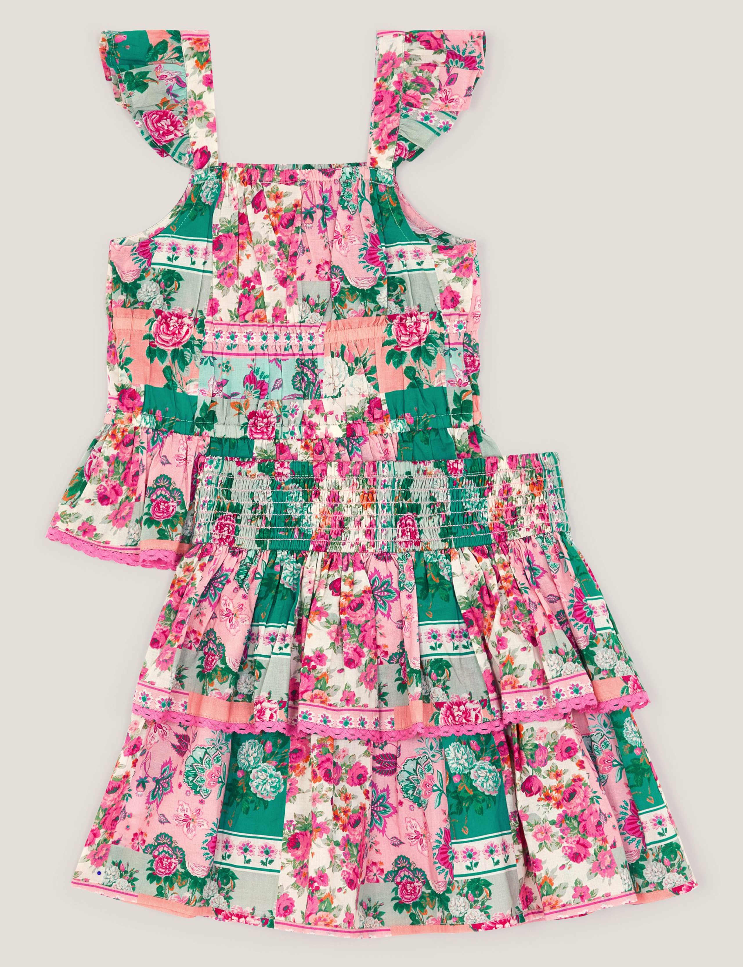 2 Piece Pure Cotton Floral Top & Bottom Outfit (3-15 Years) 2 of 4