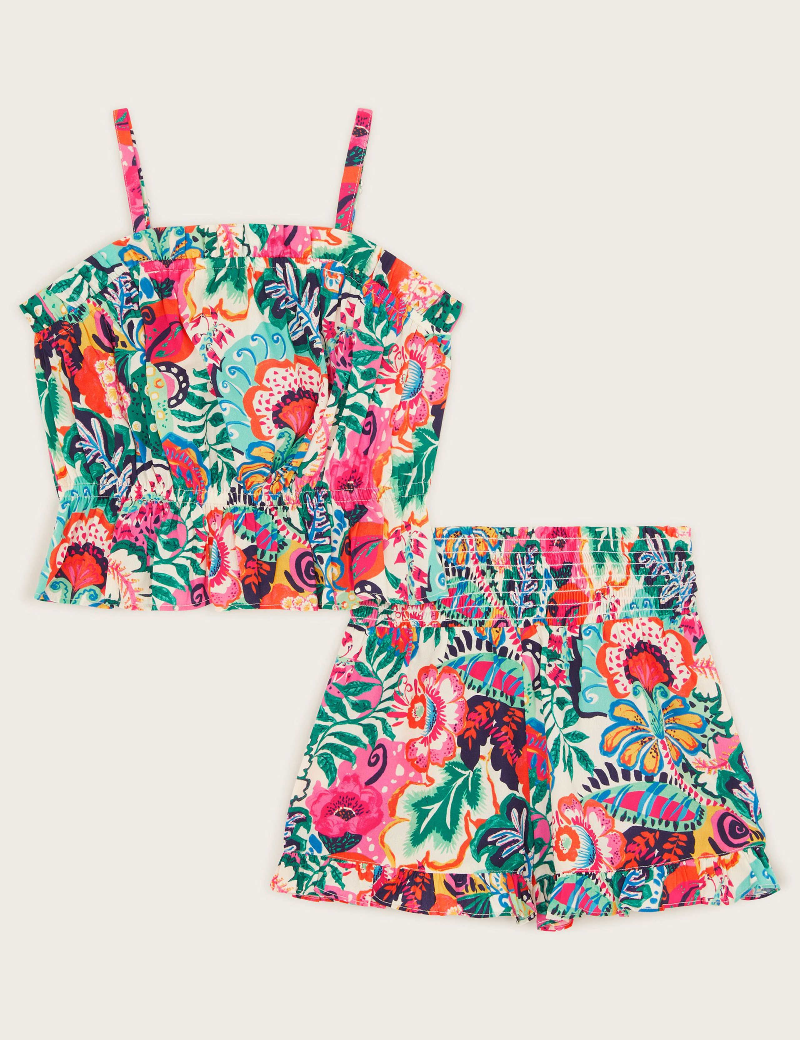 2pc Floral Frill Top & Shorts Set (3-15 Yrs) 1 of 3