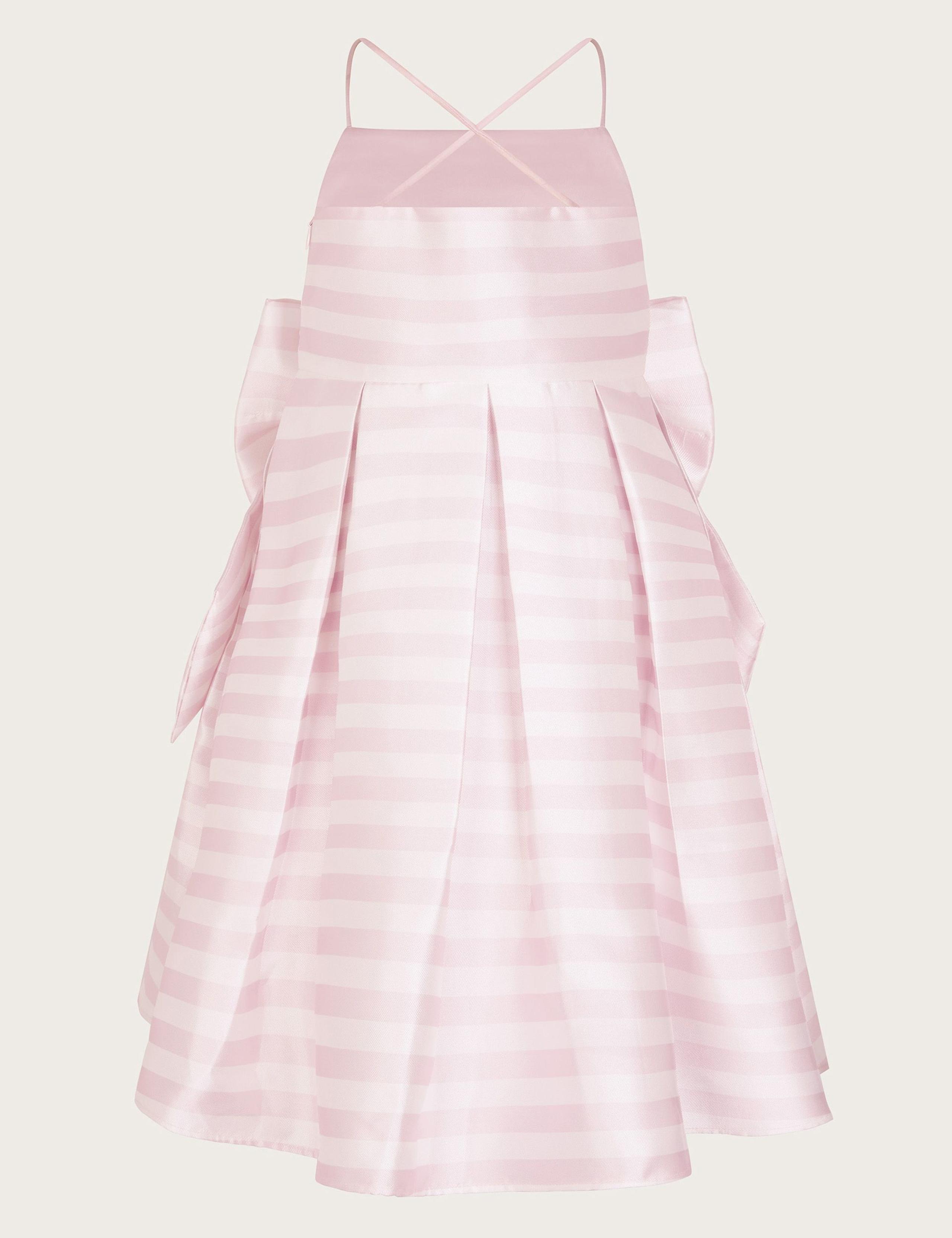 Striped Bow Strappy Twill Party Dress (3-15 Yrs) 2 of 3