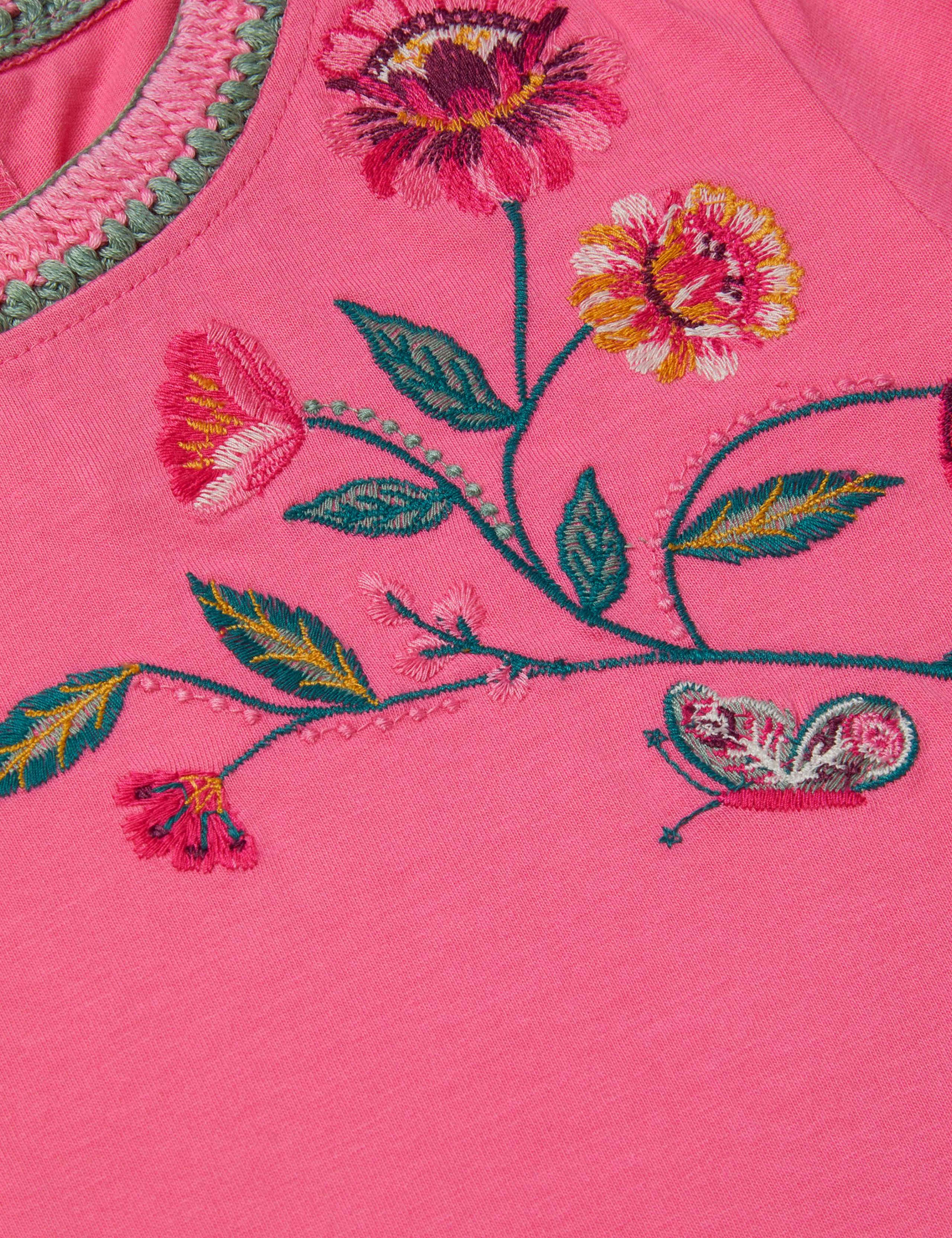 Pure Cotton Floral Embroidered Top (3-13 Years) 2 of 3