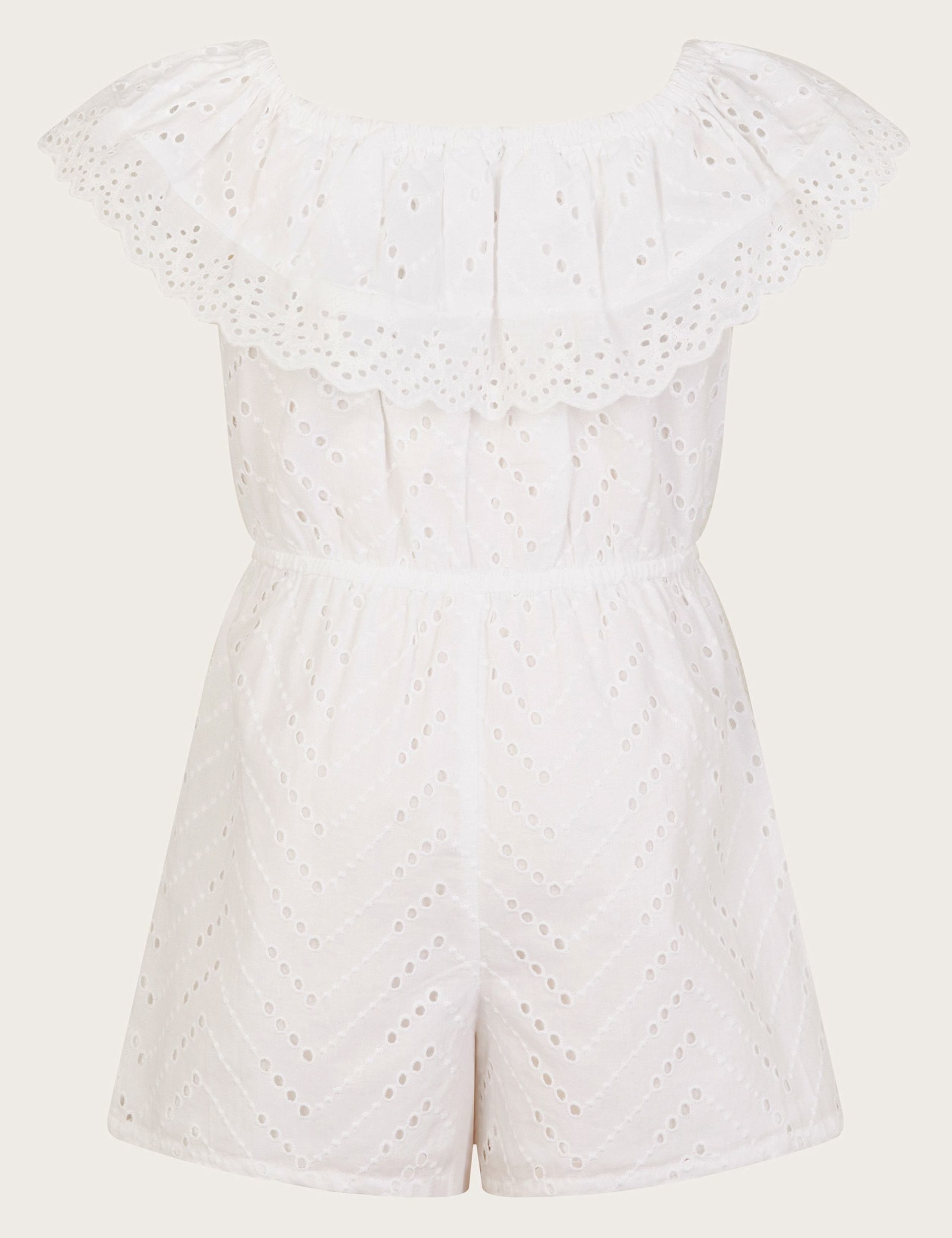 Pure Cotton Broderie Ruffle Playsuit (3-13 Yrs) 2 of 3