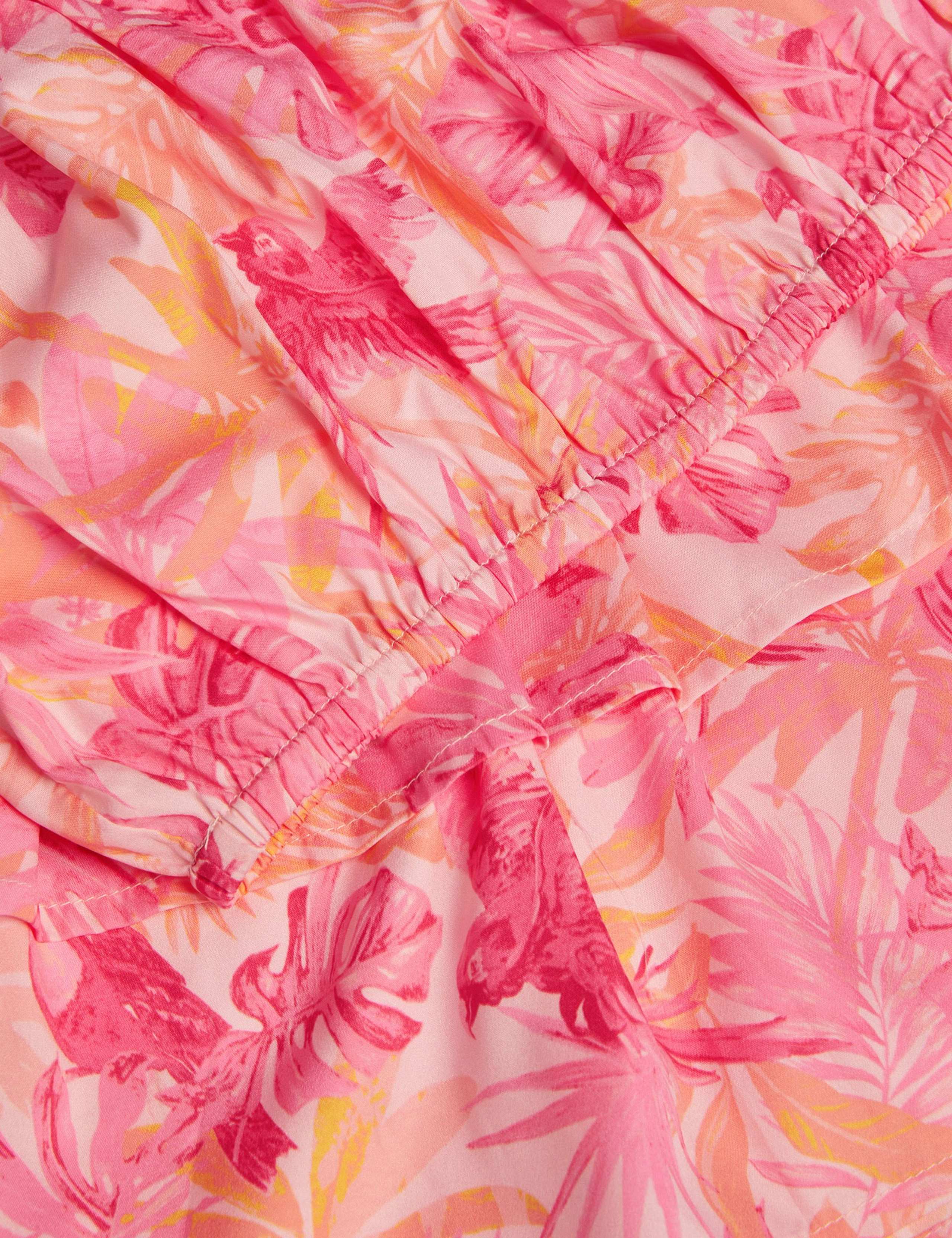 2pc Floral Bird Print Crop Top & Skirt Set (3-15 Yrs) 2 of 3