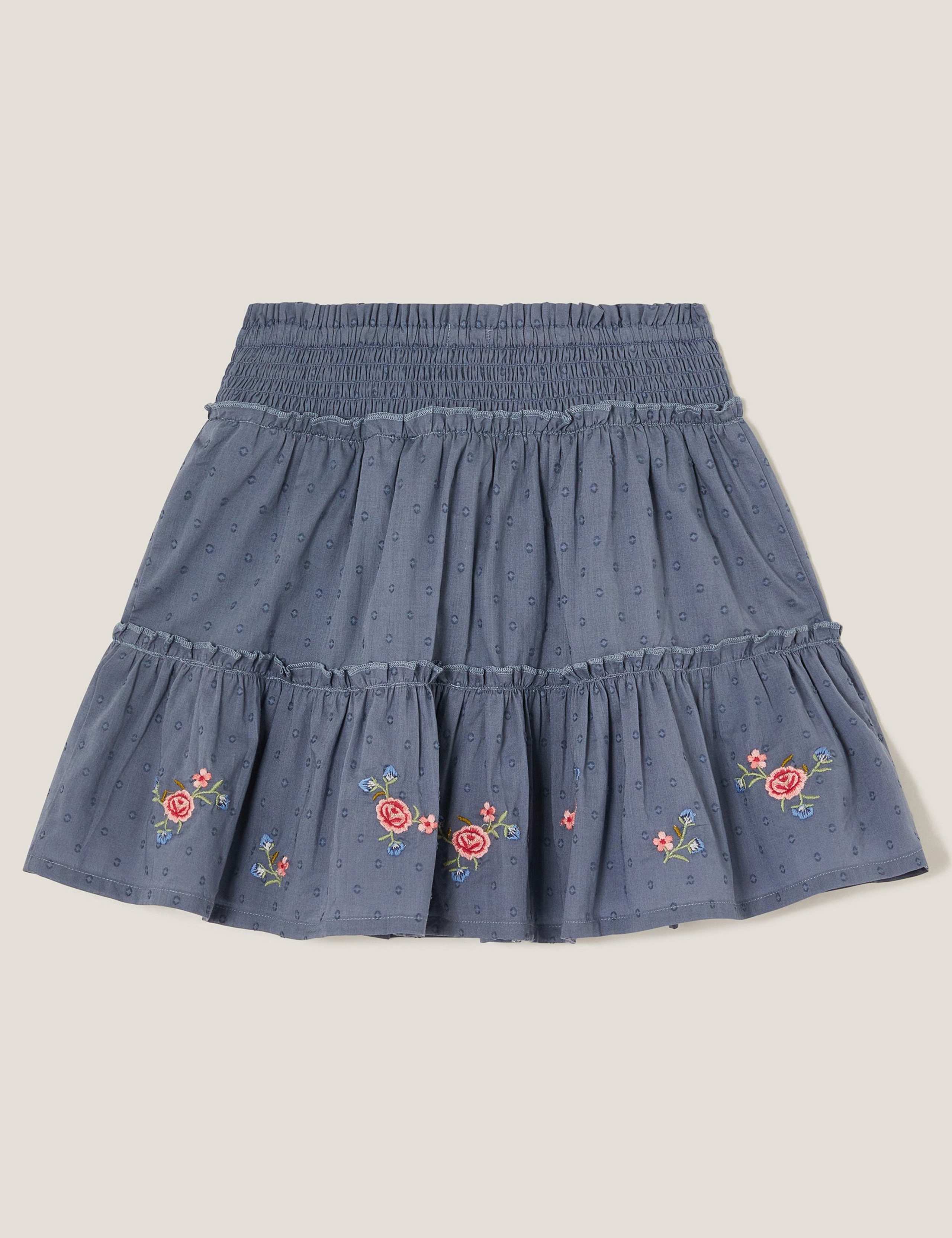 Pure Cotton Floral Embroidered Skirt (2-13 Yrs) 2 of 3
