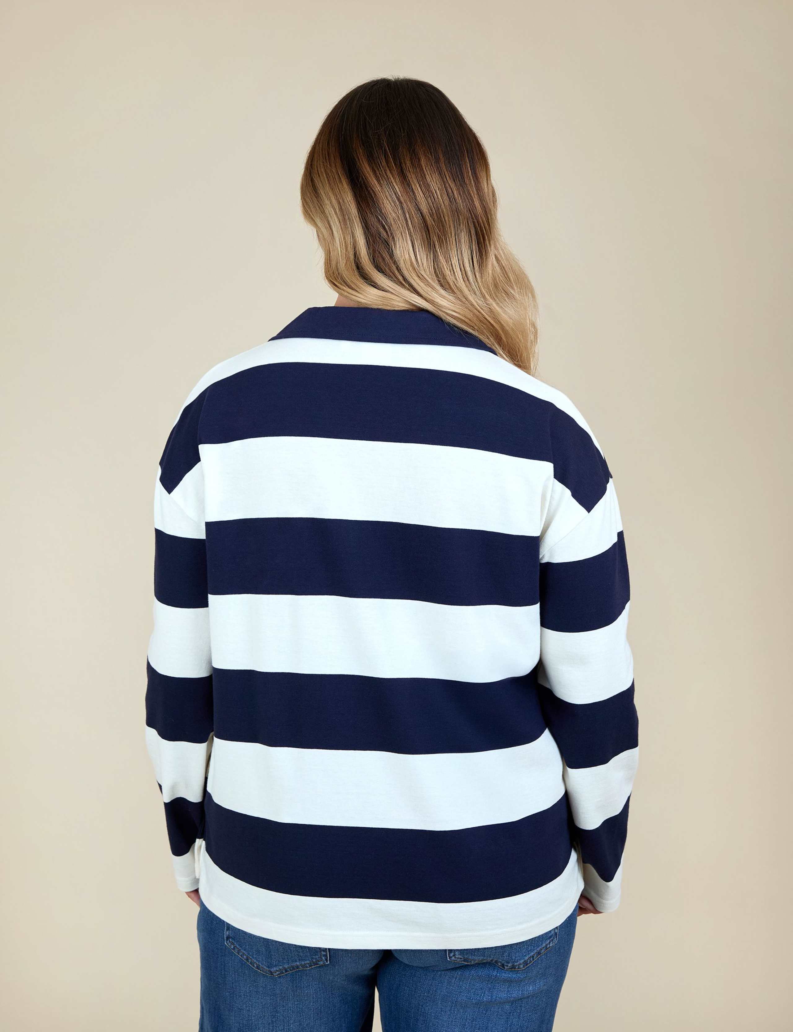 Maternity Pure Cotton Striped Rugby Top 4 of 4