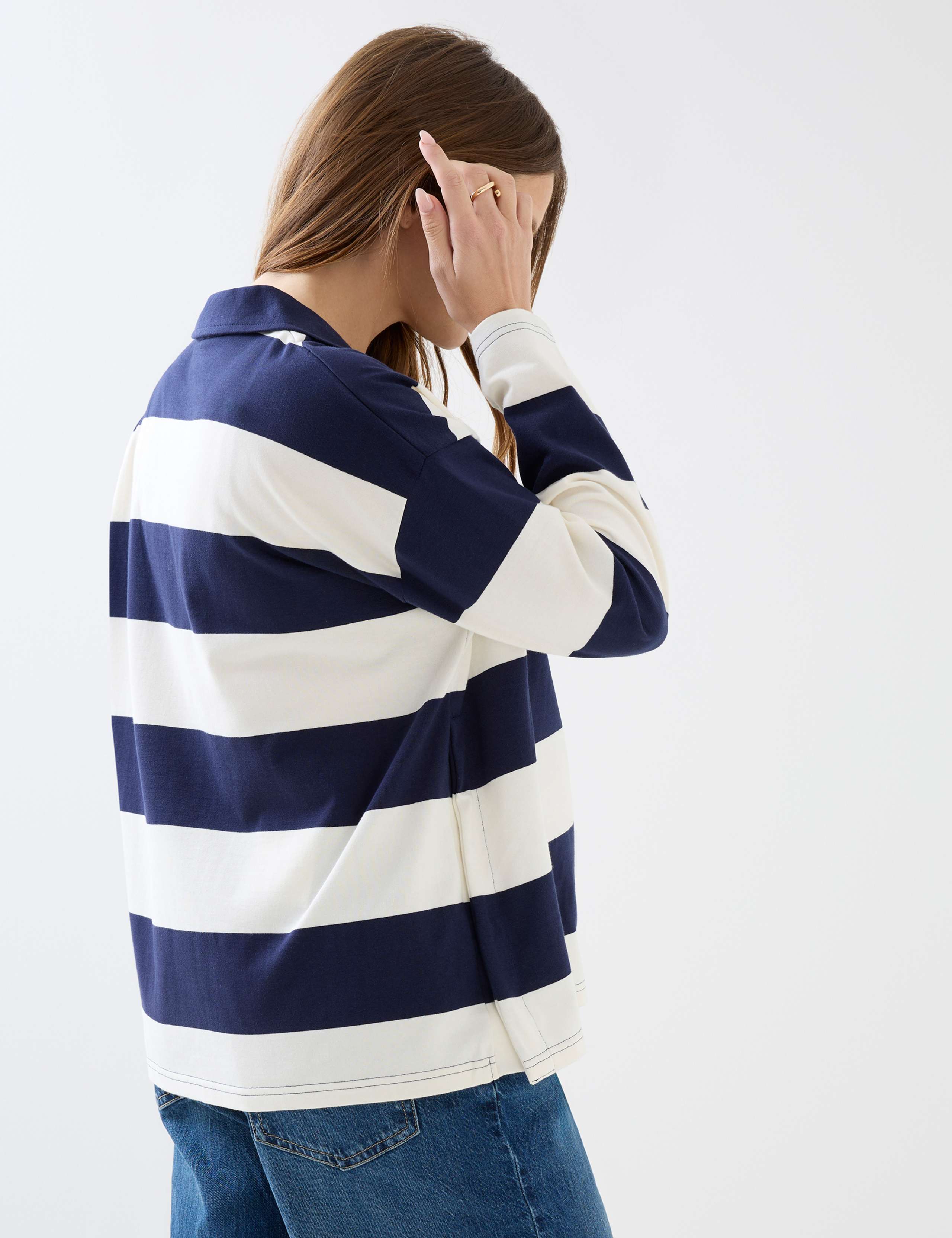 Maternity Pure Cotton Striped Rugby Top 6 of 6