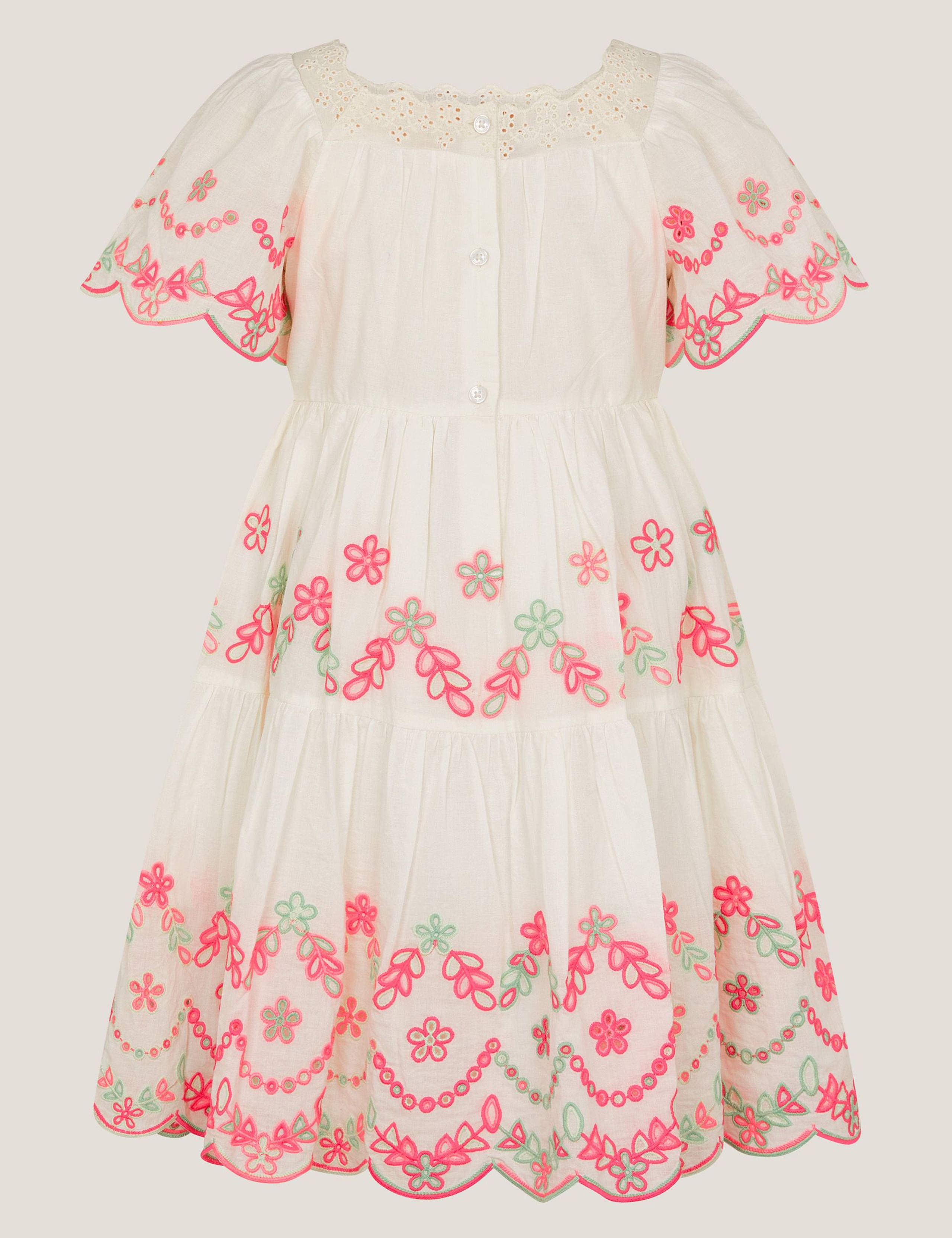Pure Cotton Broderie Dress (3-13 Yrs) 2 of 3