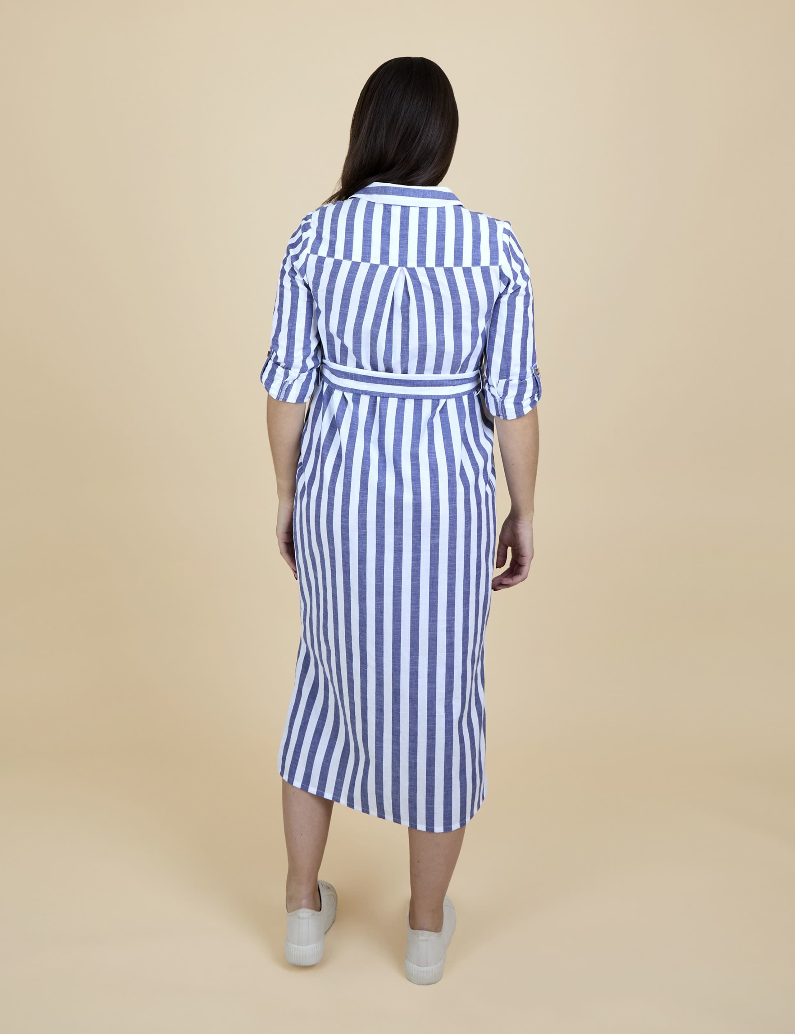 Maternity Pure Cotton Striped Shirt Dress 3 of 8