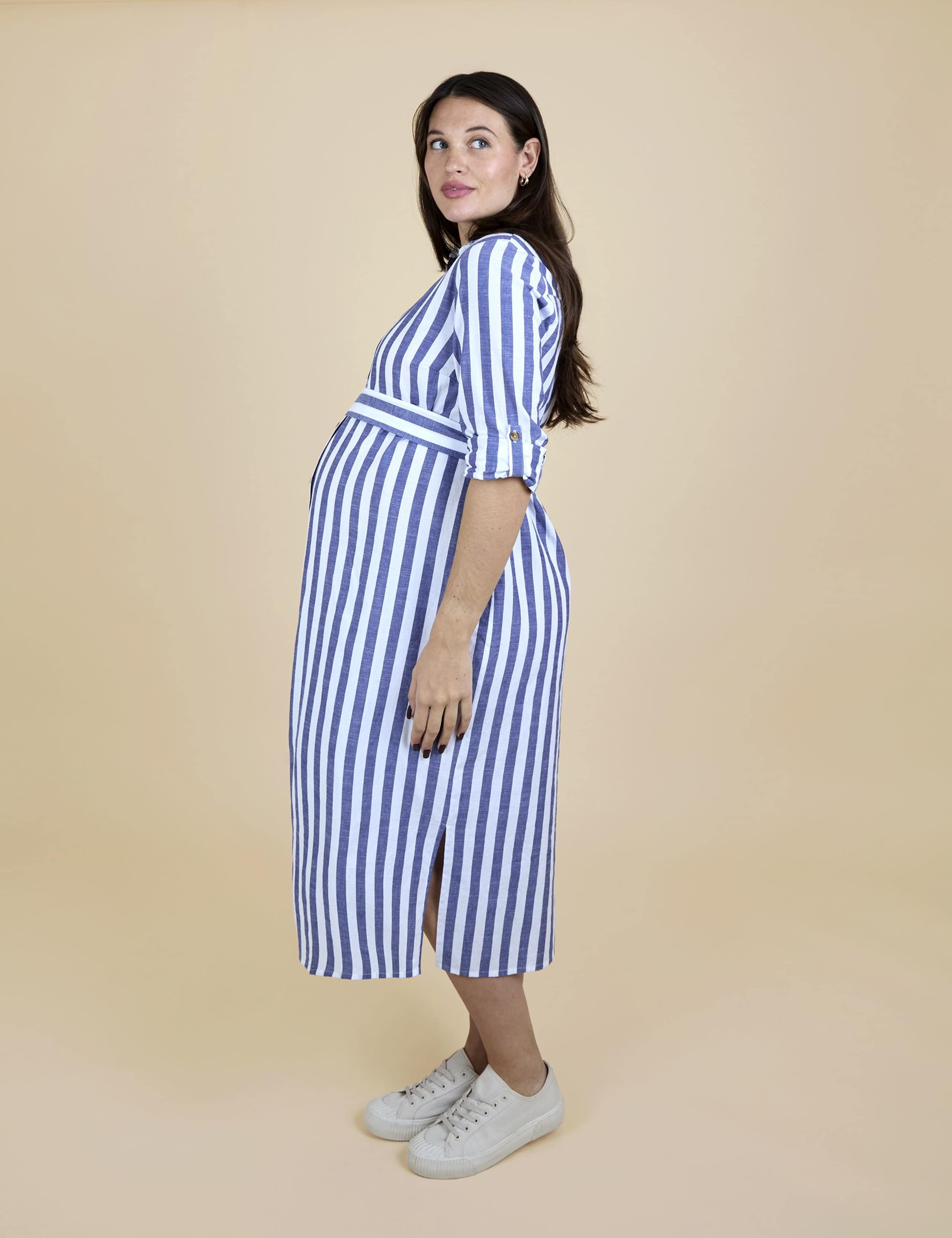Maternity Pure Cotton Striped Shirt Dress 6 of 8