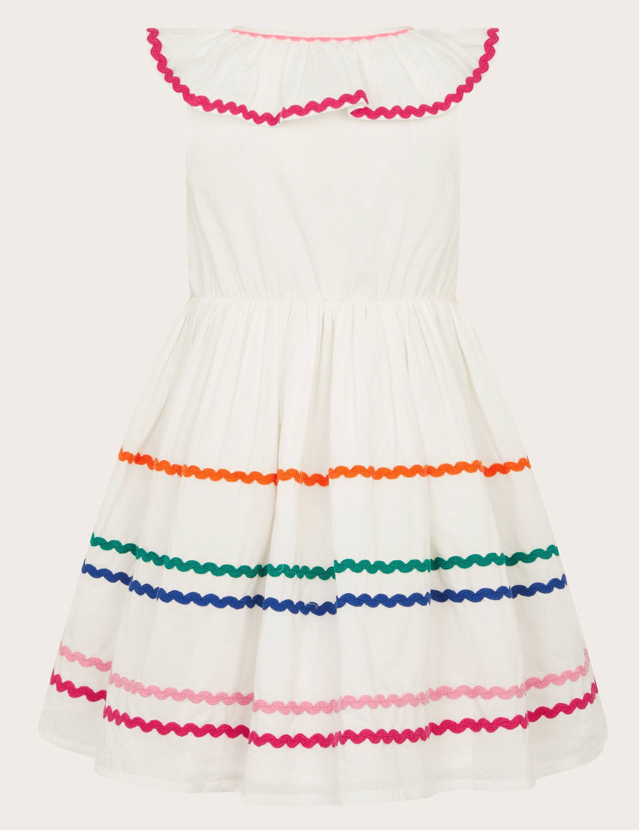 Pure Cotton Collared Ric Rac Dress (3-15 Yrs) 2 of 3