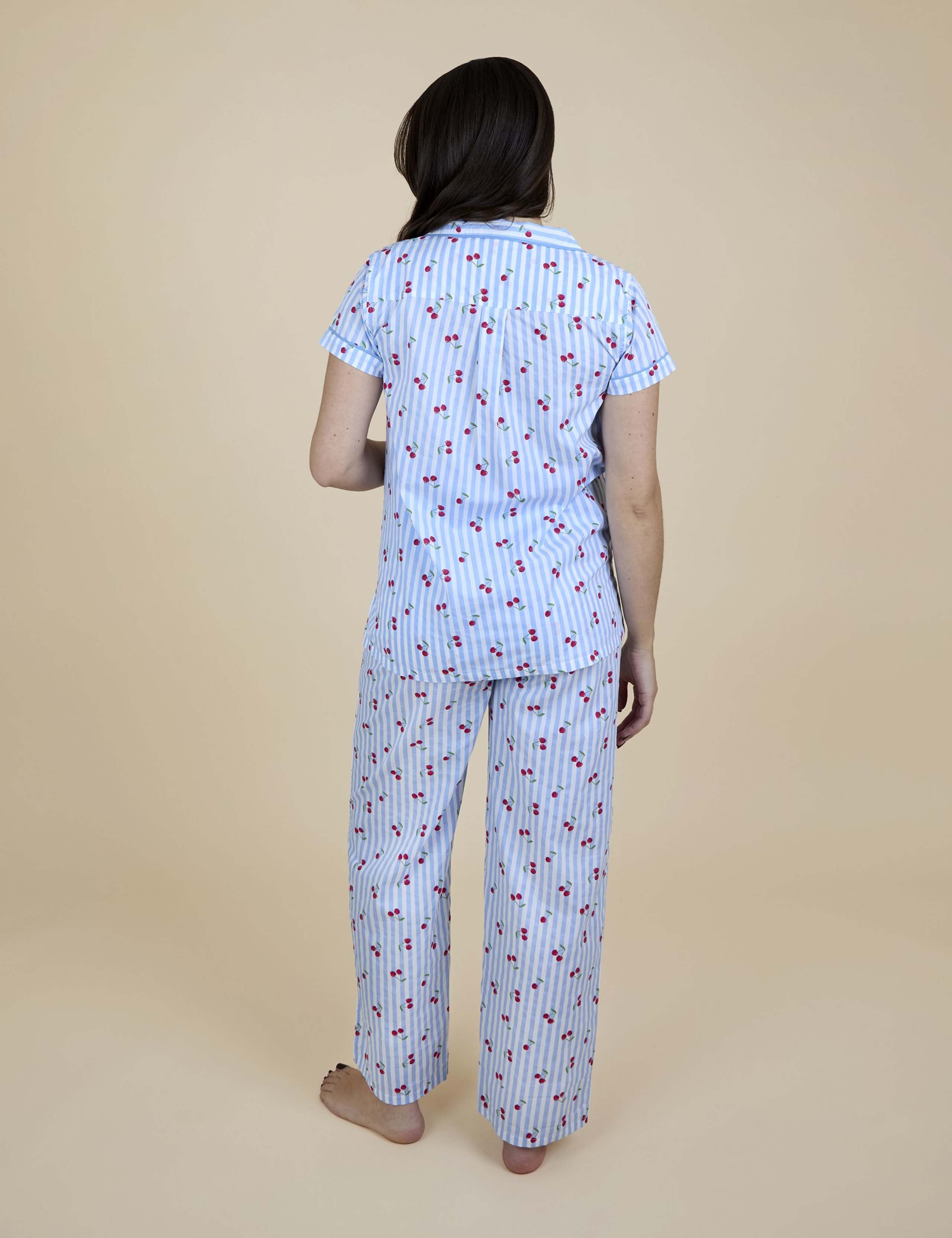 Pure Cotton Cherry Maternity Pyjama Set 3 of 6