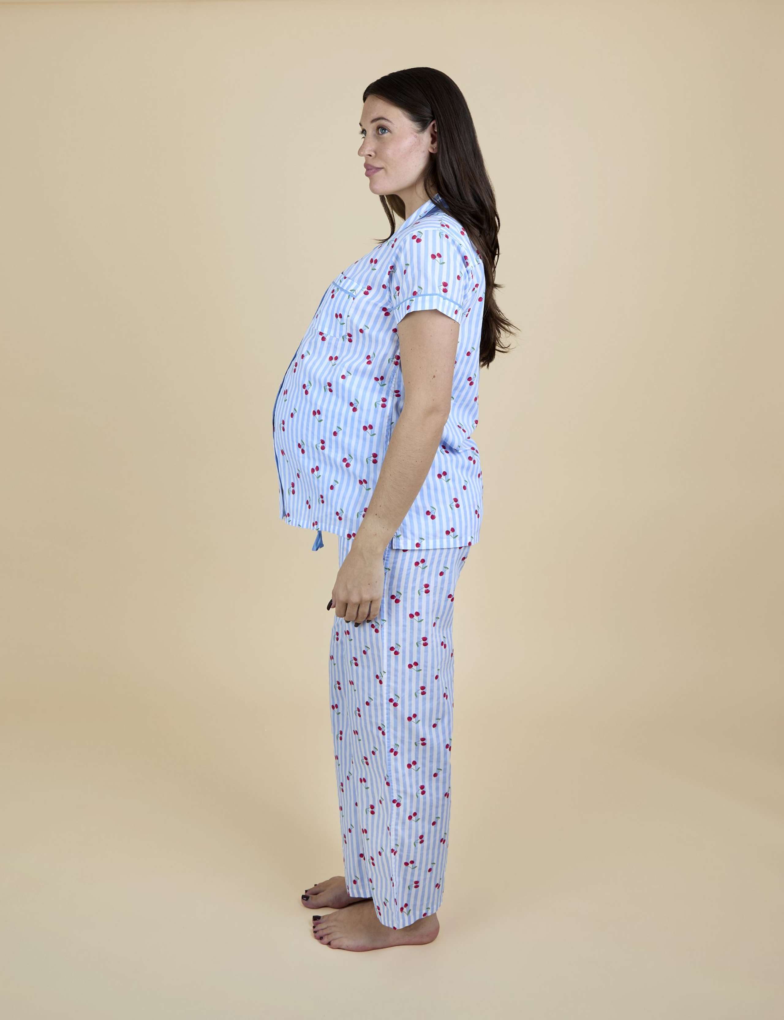 Pure Cotton Cherry Maternity Pyjama Set 4 of 6