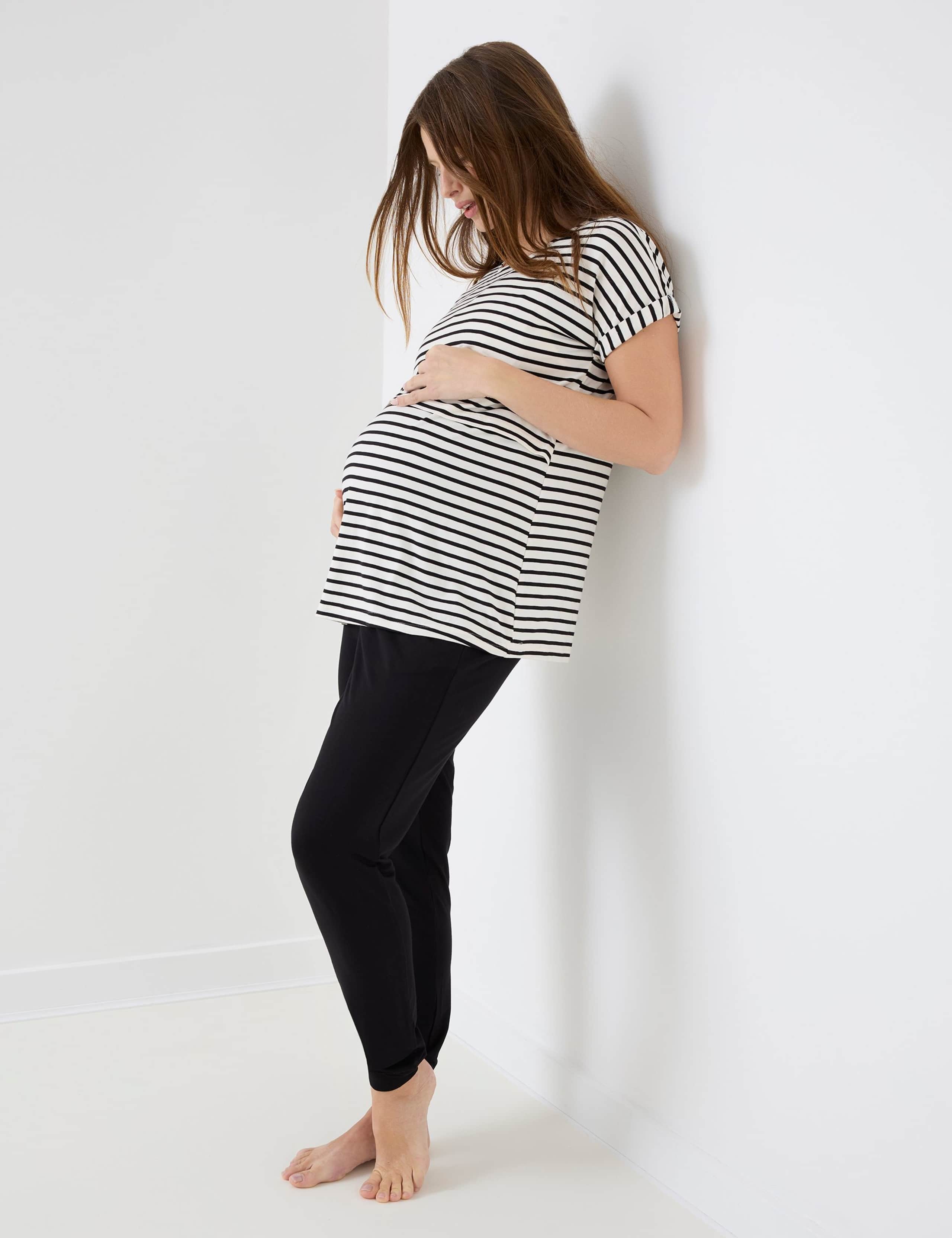 3 Piece Maternity Nursing Striped Pyjama Set 2 of 6