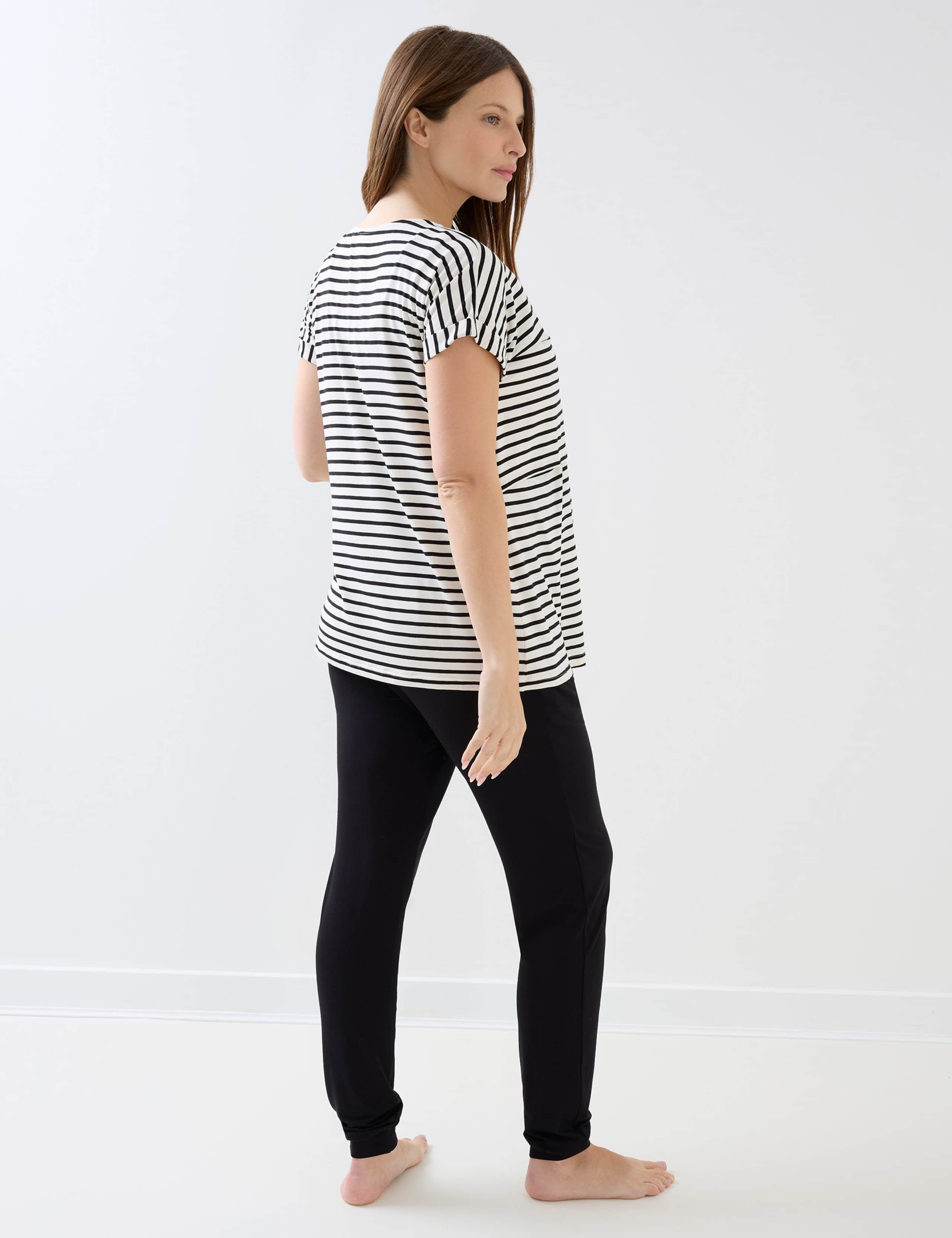 3 Piece Maternity Nursing Striped Pyjama Set 3 of 6