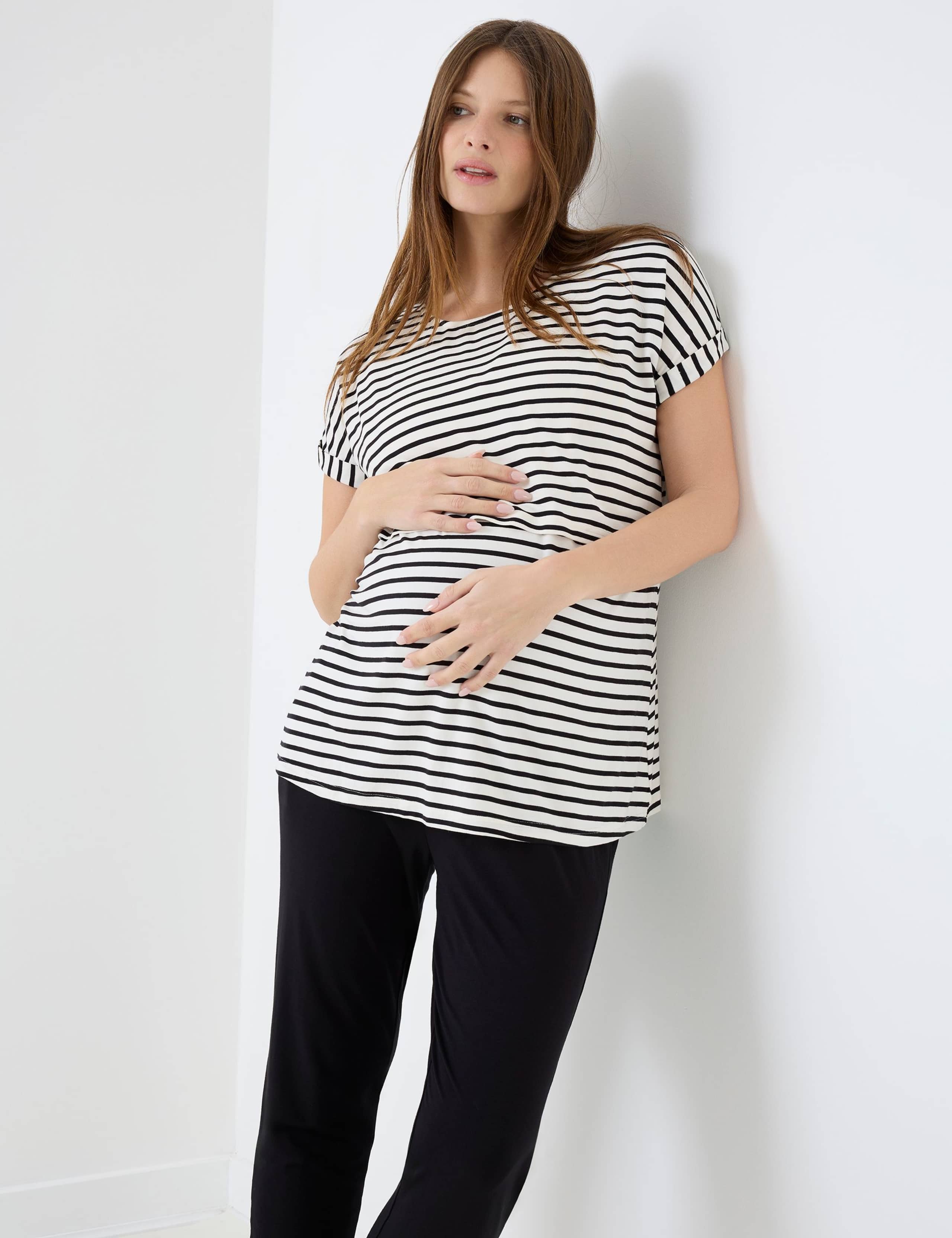 3 Piece Maternity Nursing Striped Pyjama Set 4 of 6