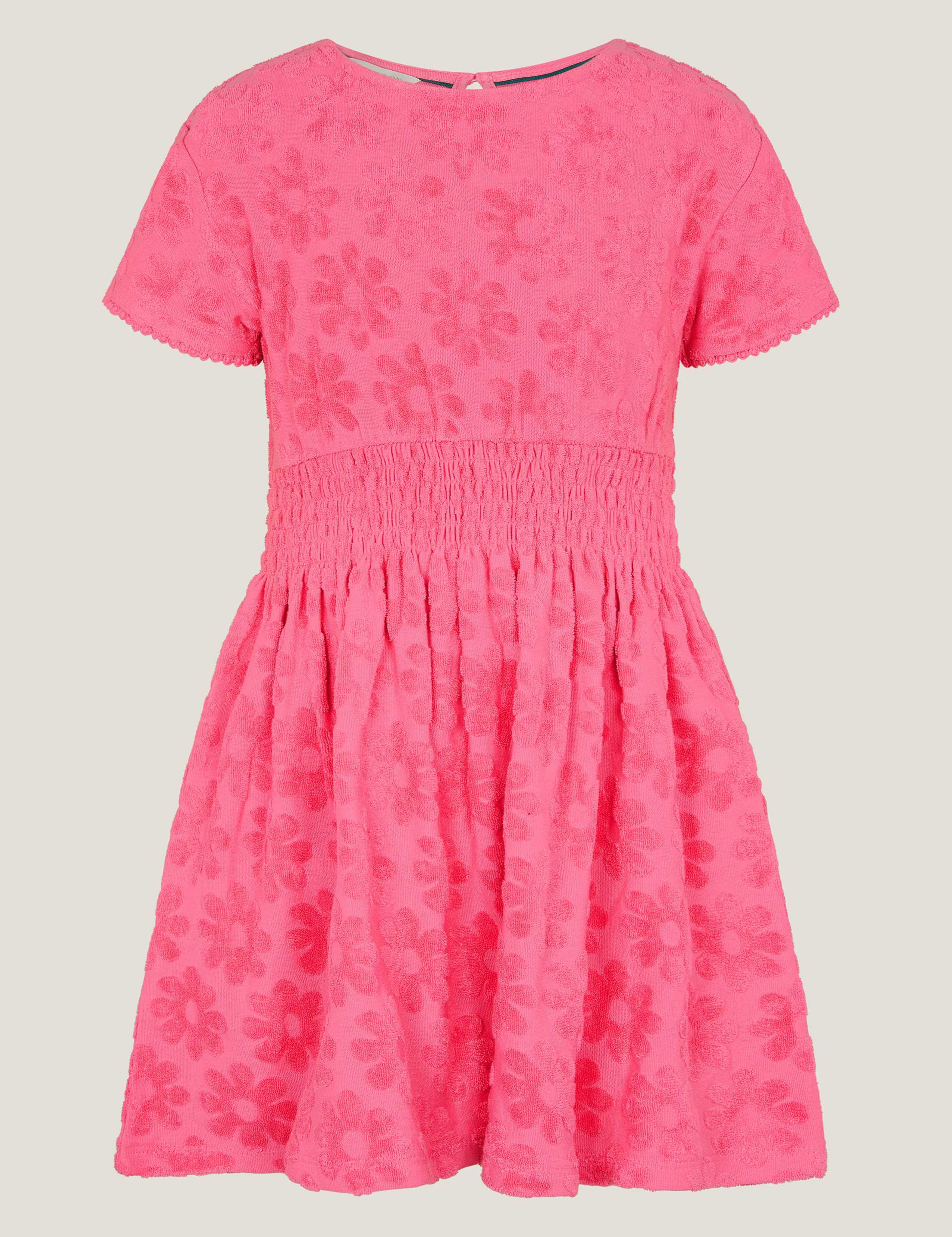 Pure Cotton Towelling Floral Dress (3-13 Yrs) 1 of 3