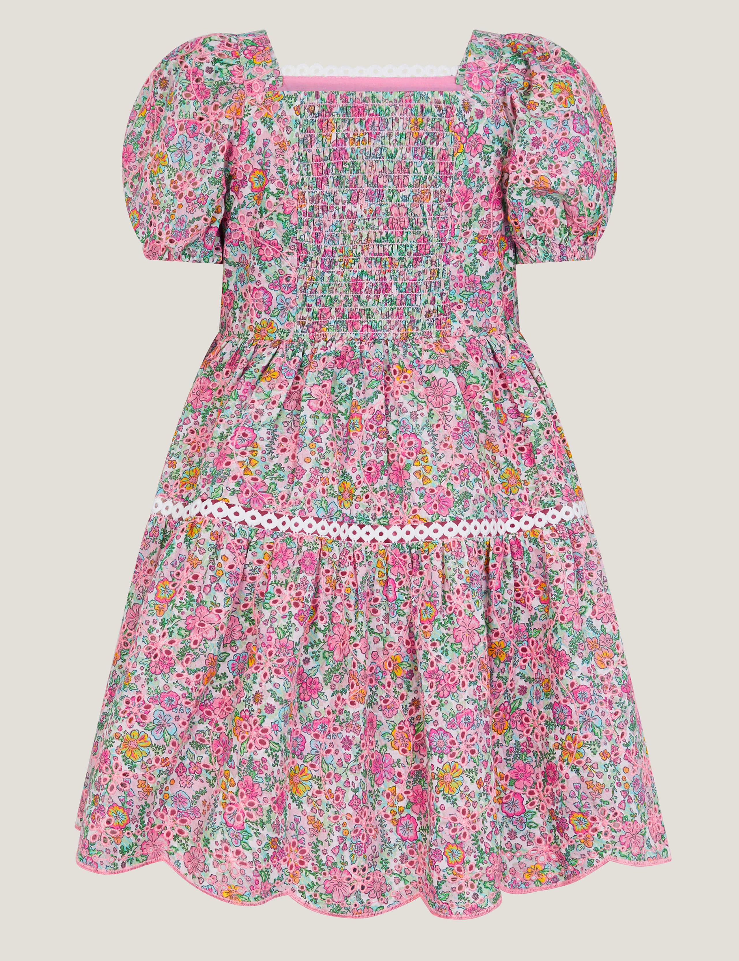 Pure Cotton Floral Dress (3-15 Yrs) 2 of 3