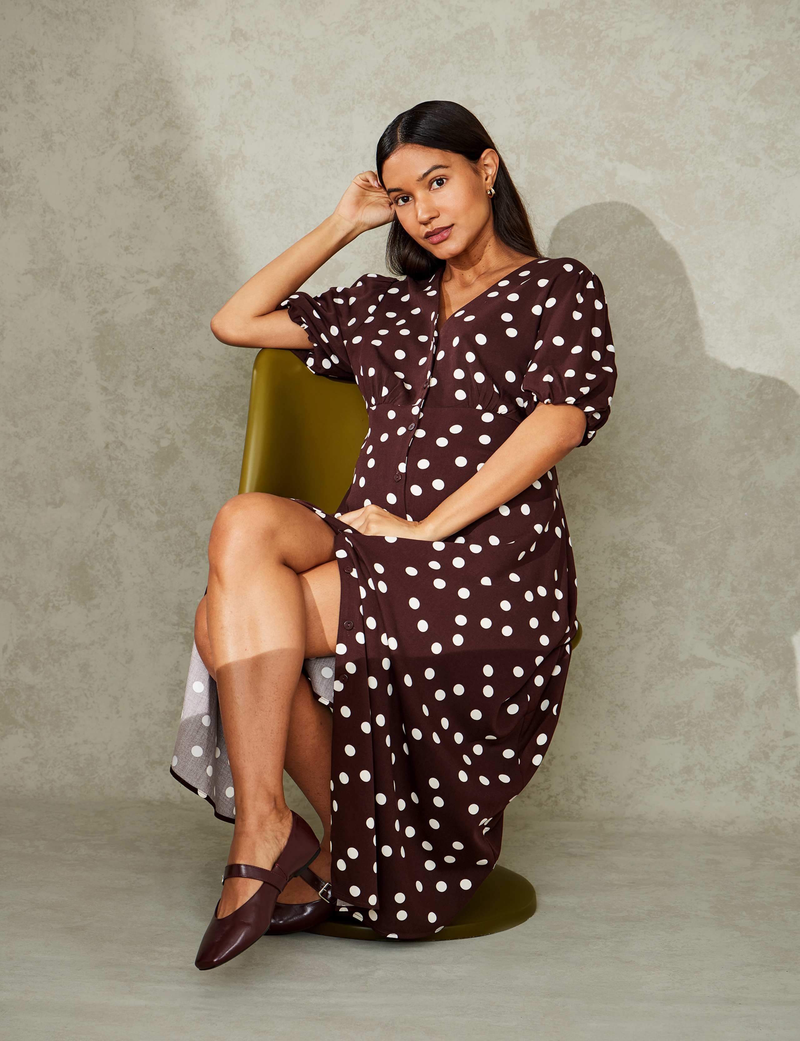 Maternity Spot Print Midi Dress 8 of 8